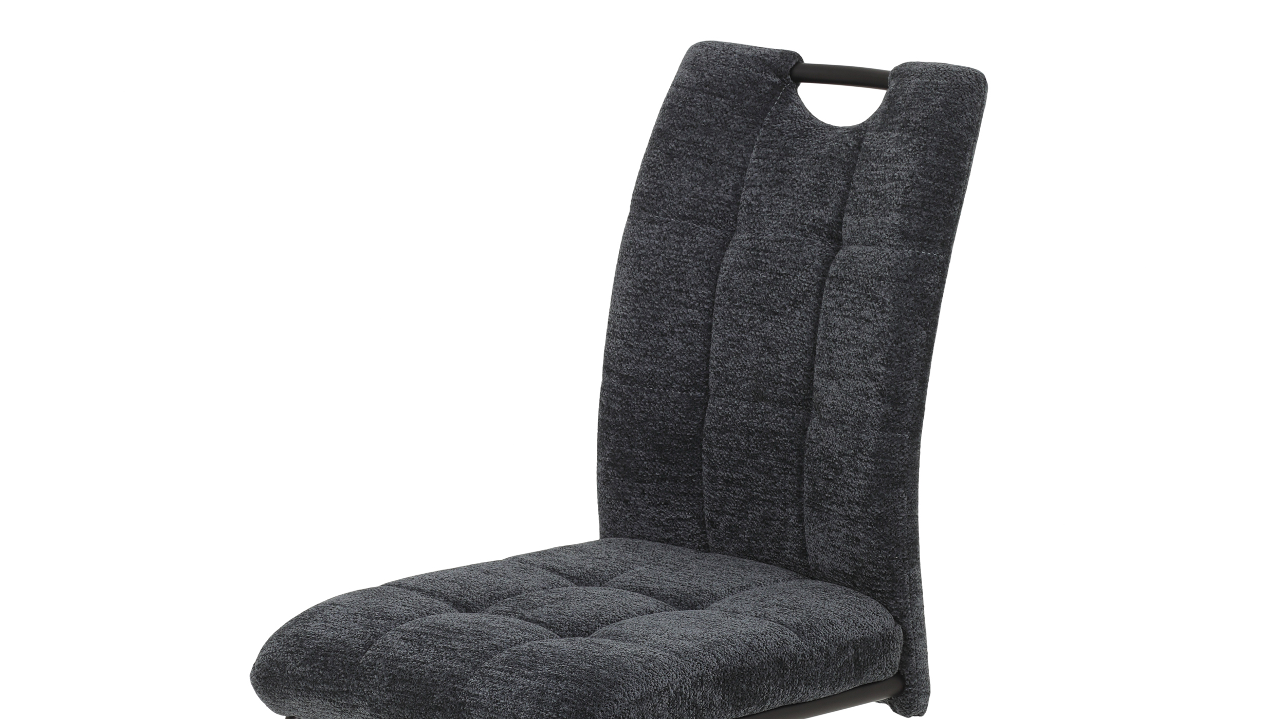 Schwingstuhl anthrazit - Webstoff in Teddy-Optik - KARLA