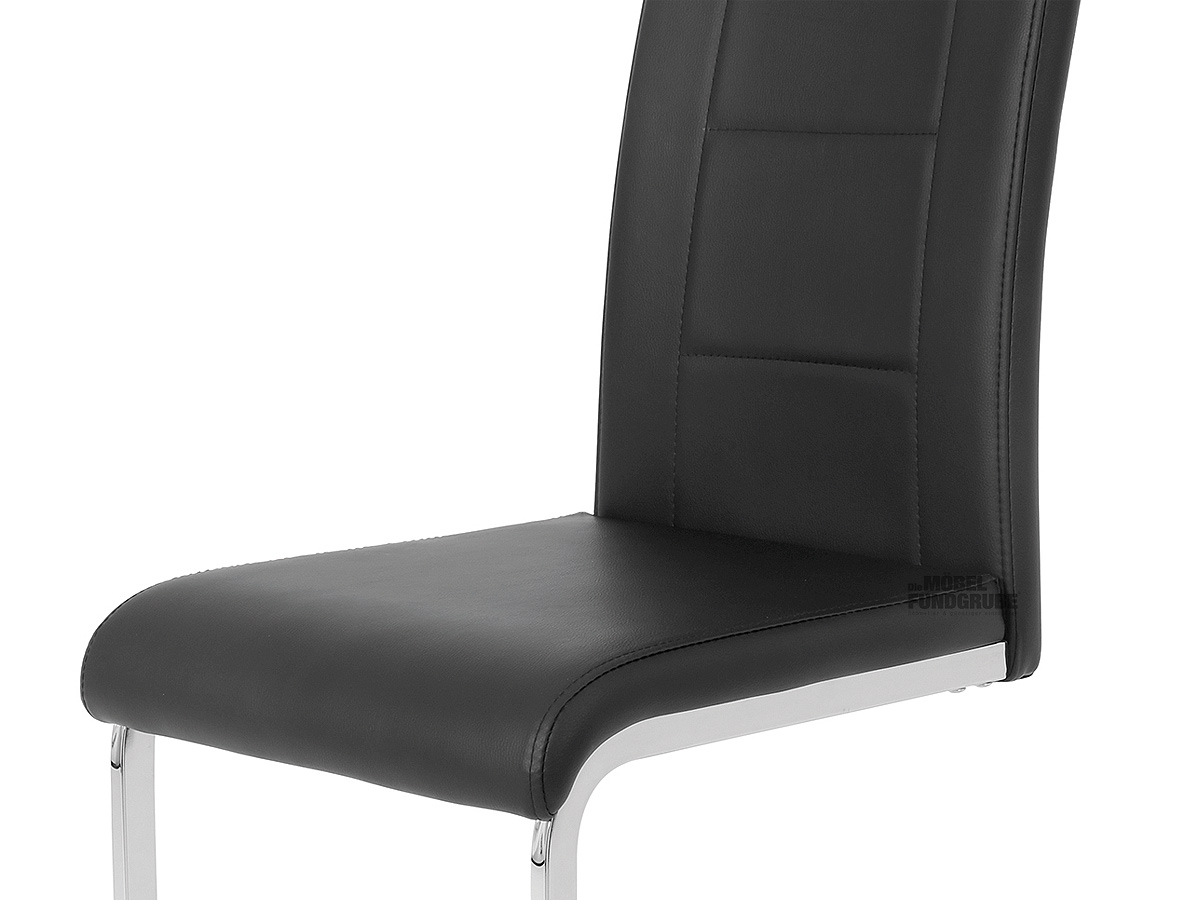 Schwingstuhl schwarz mit Lederlook - JOANA
