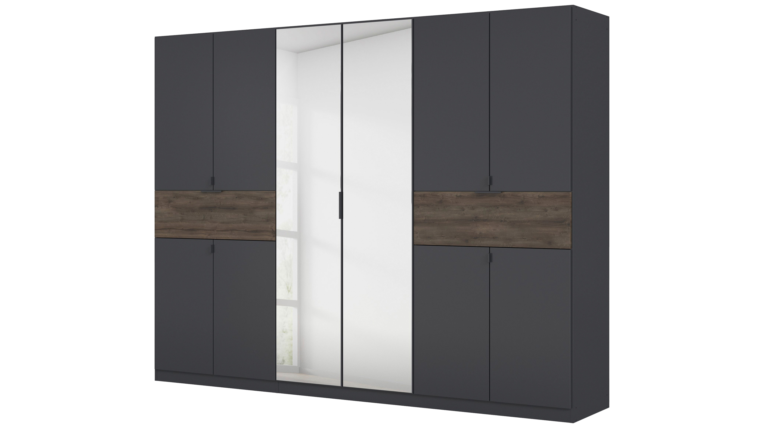 Kleiderschrank Spiegel 271 - grau - Eiche - rauch - TICAO