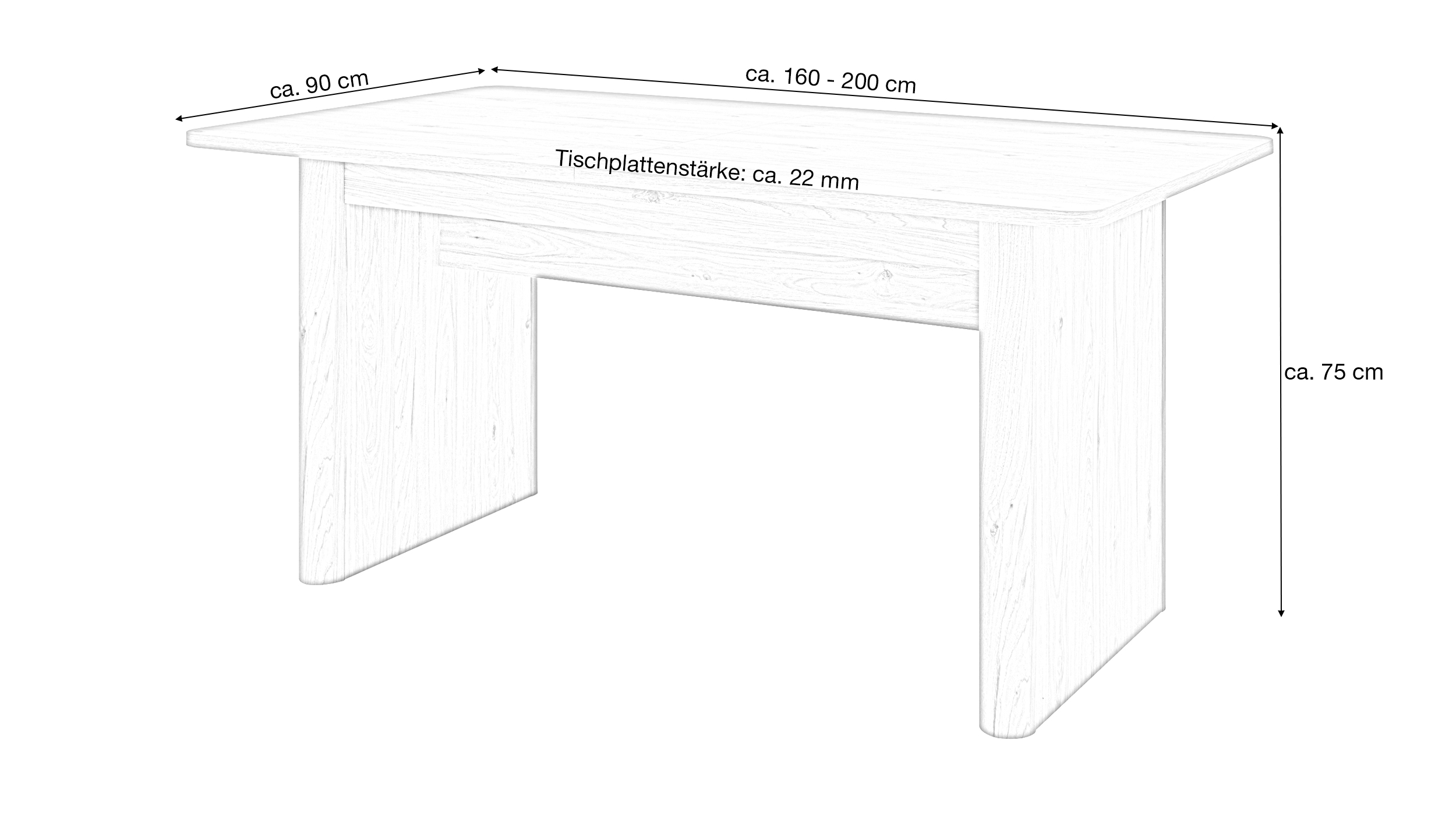 Esstisch 160 - 200 cm ausziehbar Jackson Hickory - SAI