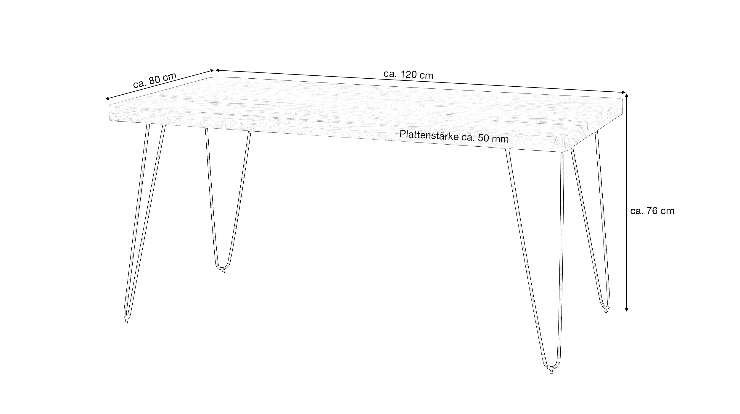 Esstisch 120 x 80 cm Sheesham massiv, dunkel gebeizt - STEN