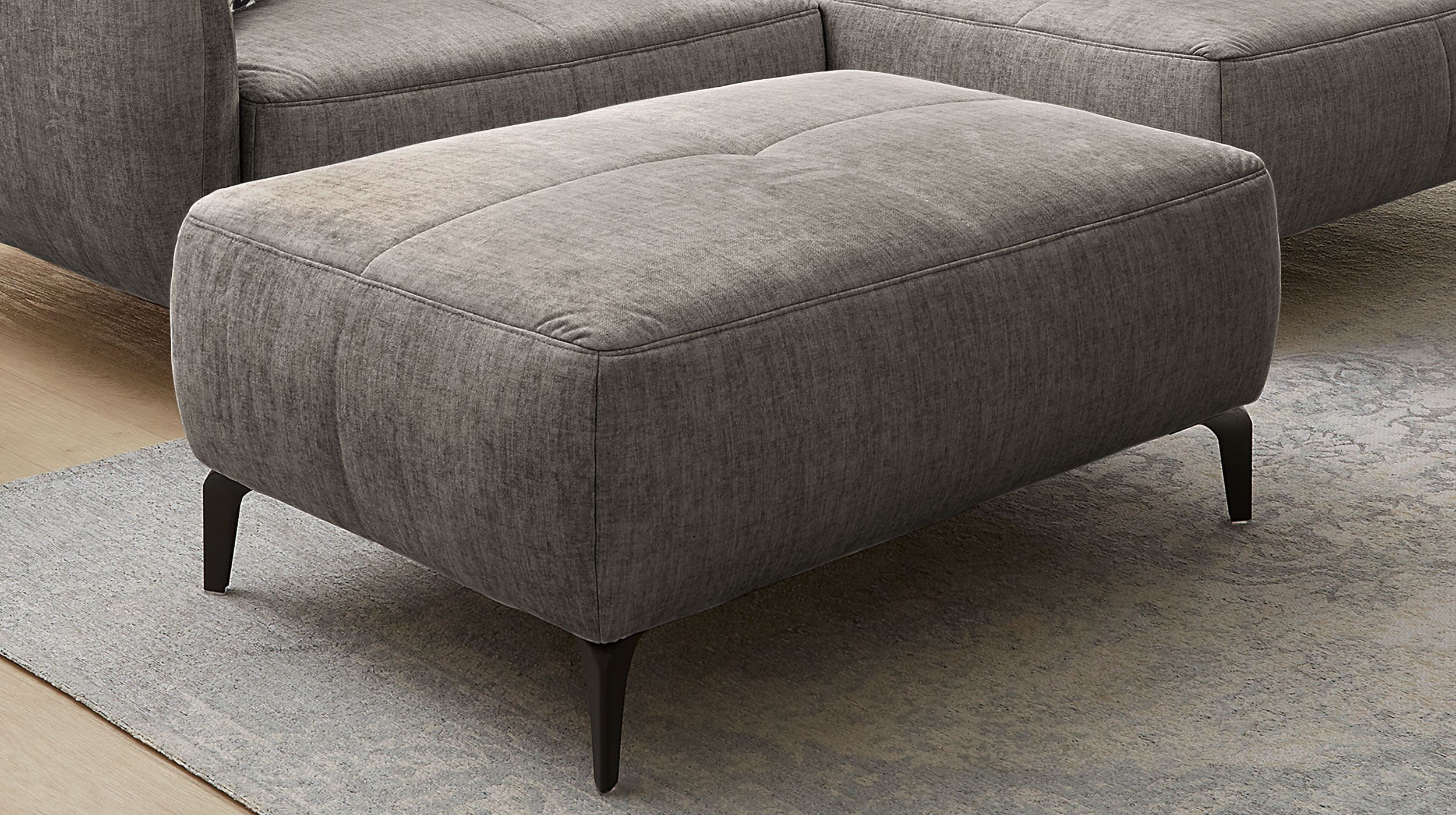 Hocker Sitzhocker 79 x 111 cm grau Veloursbezug - SALO