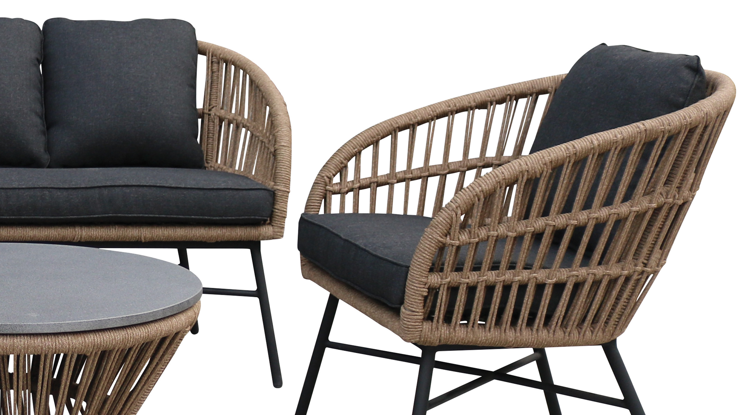 Gartenmöbel Set 4-teilig Tisch 70 x 40 cm - LUNO
