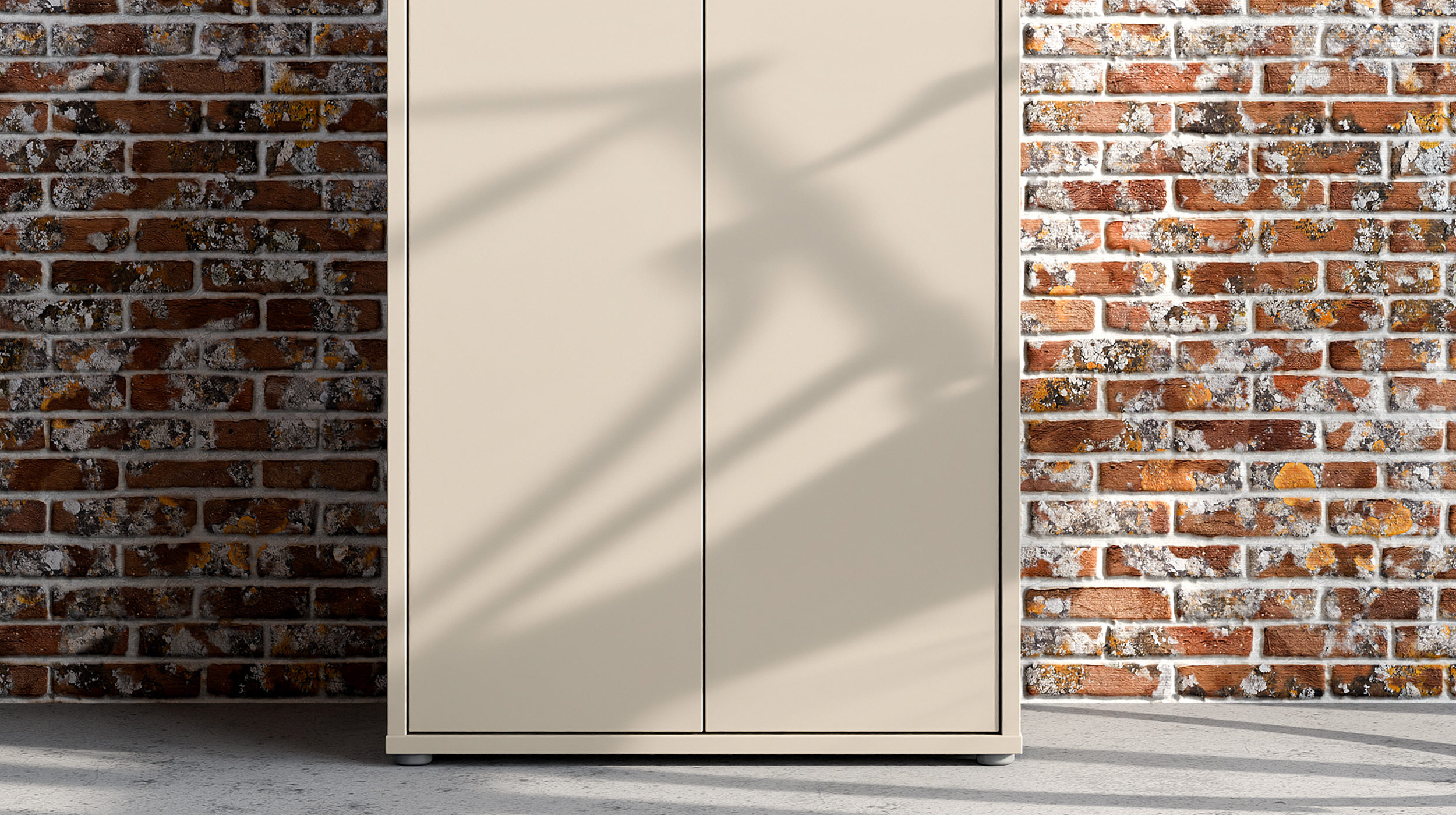 Schuhschrank beige 75 x 192 cm 2-türig - ALICE SPRINGS