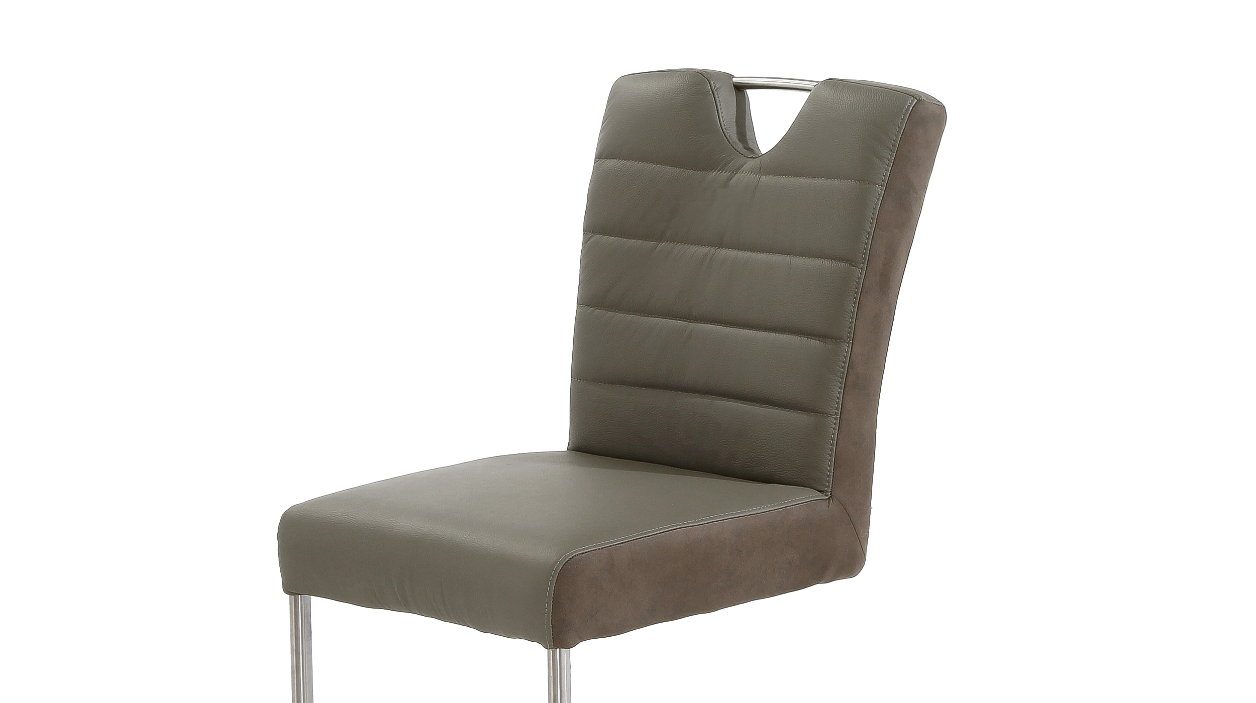 Schwingstuhl für Esszimmer braun Echtleder - Stoffbezug - DEXTER