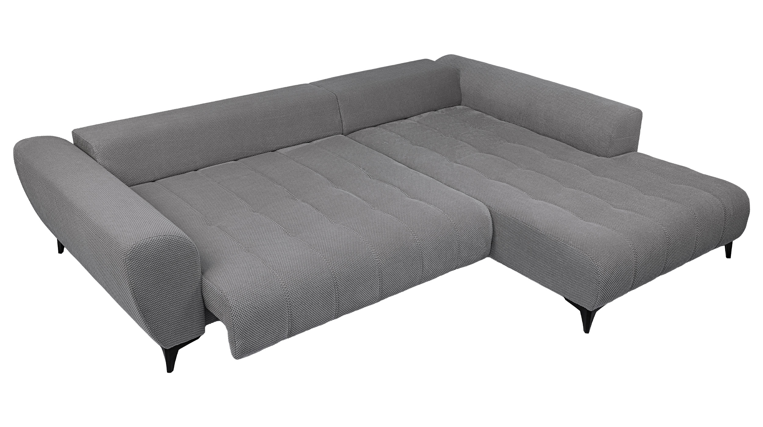 Ecksofa grau ausziehbar - Sitztiefenverstellung 287 cm - GARAY
