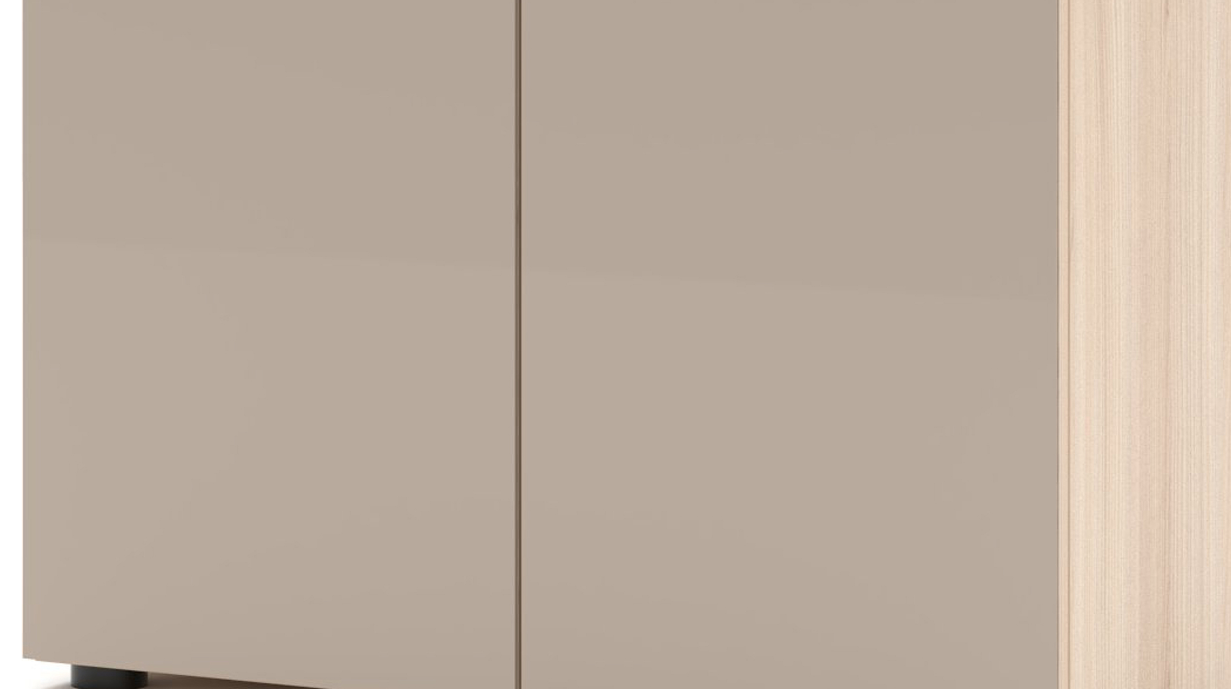 Kommode mit Schublade beige Glasfront Riva Eiche 80 cm - SANTORIN