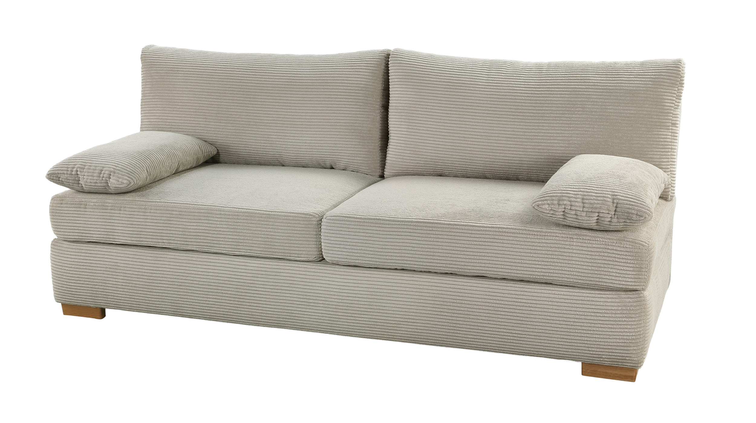 Schlafsofa Bettkasten Cord grau-beige 201 cm Dauerschläfer - DERBY