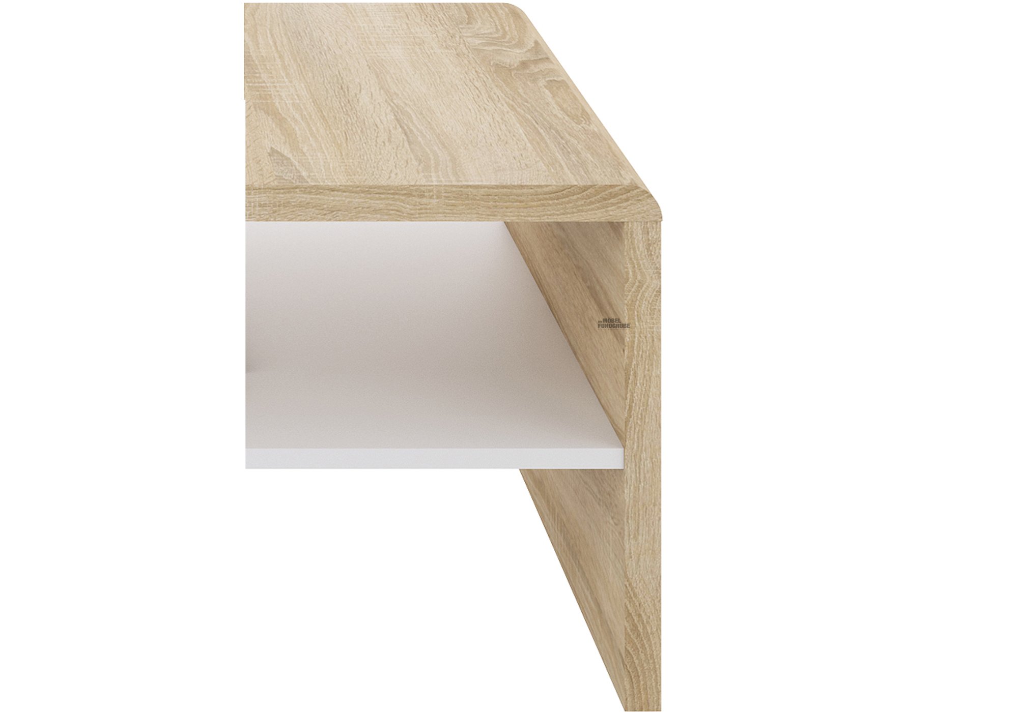 Couchtisch Sonoma Eiche - weiß 100 x 59 cm - CALA LUNA
