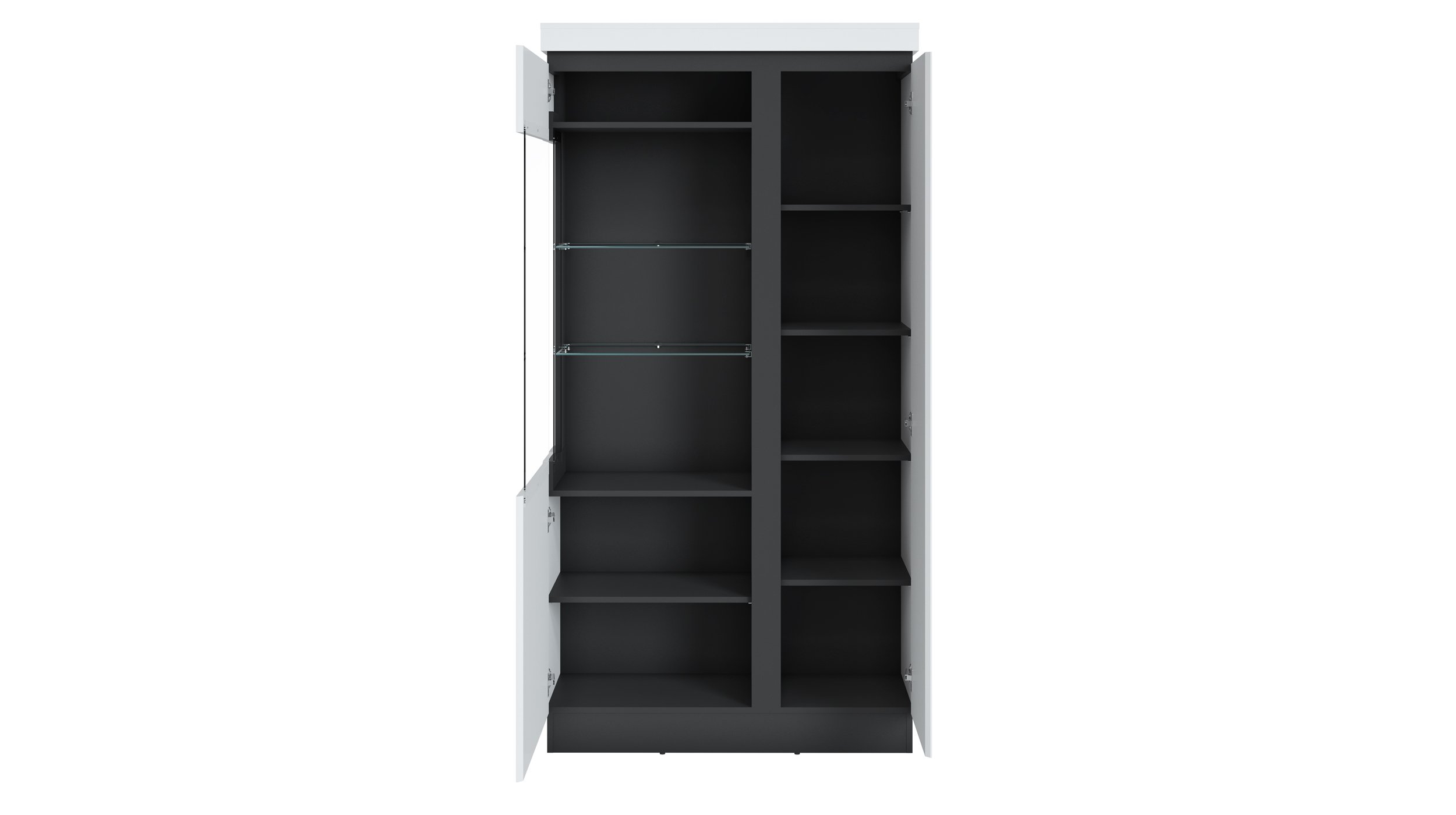 Vitrine mit Glastür alpinweiß B 104 x H 201 cm - CAMPANIA
