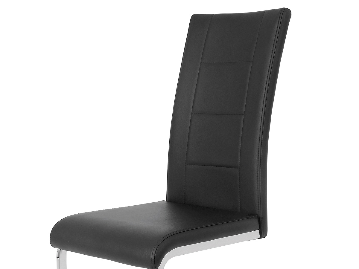 Schwingstuhl schwarz mit Lederlook - JOANA