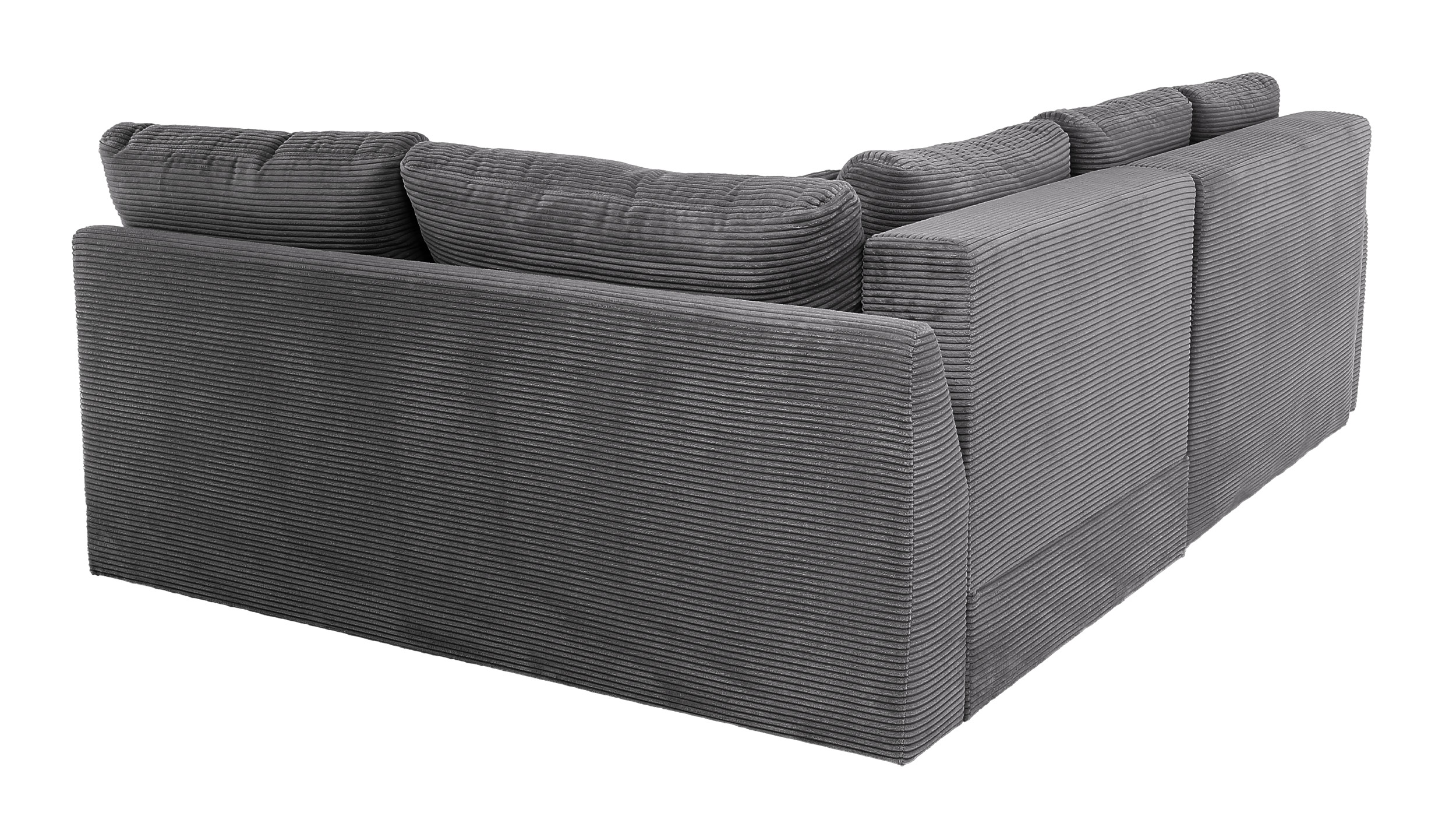 Ecksofa Schlaffunktion Cord grau - Bettkasten 260 cm - JANIS