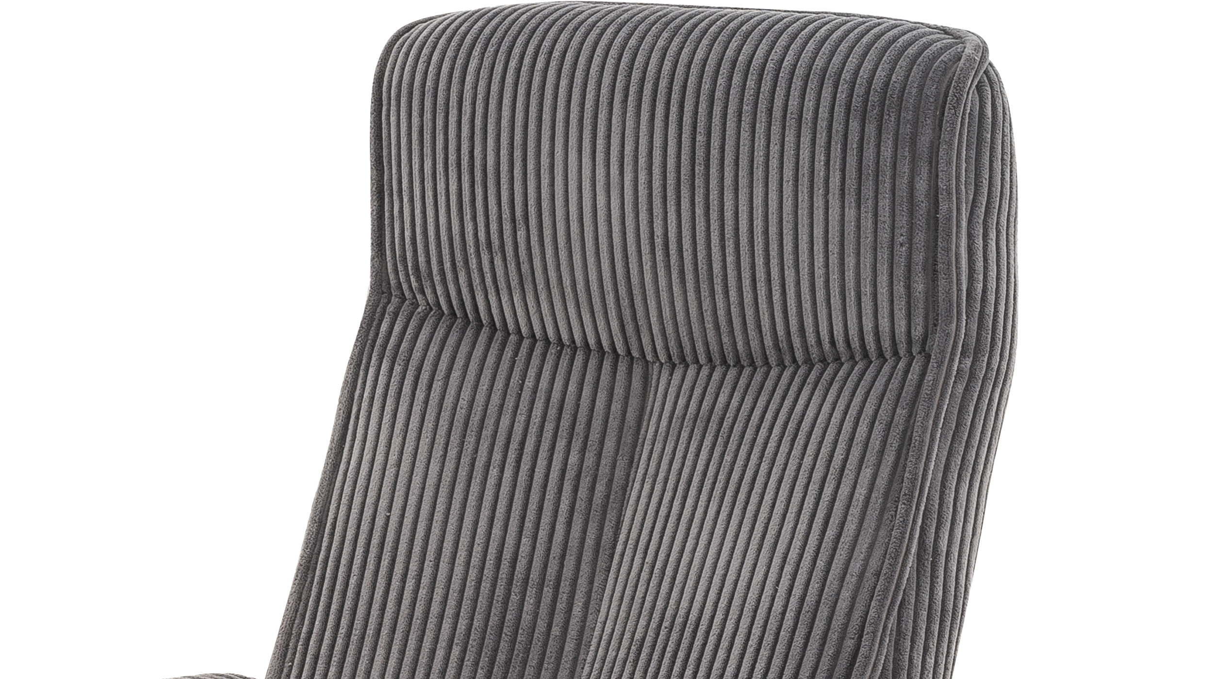 Relaxsessel Cord mit Hocker grau - drehbar - CALMO