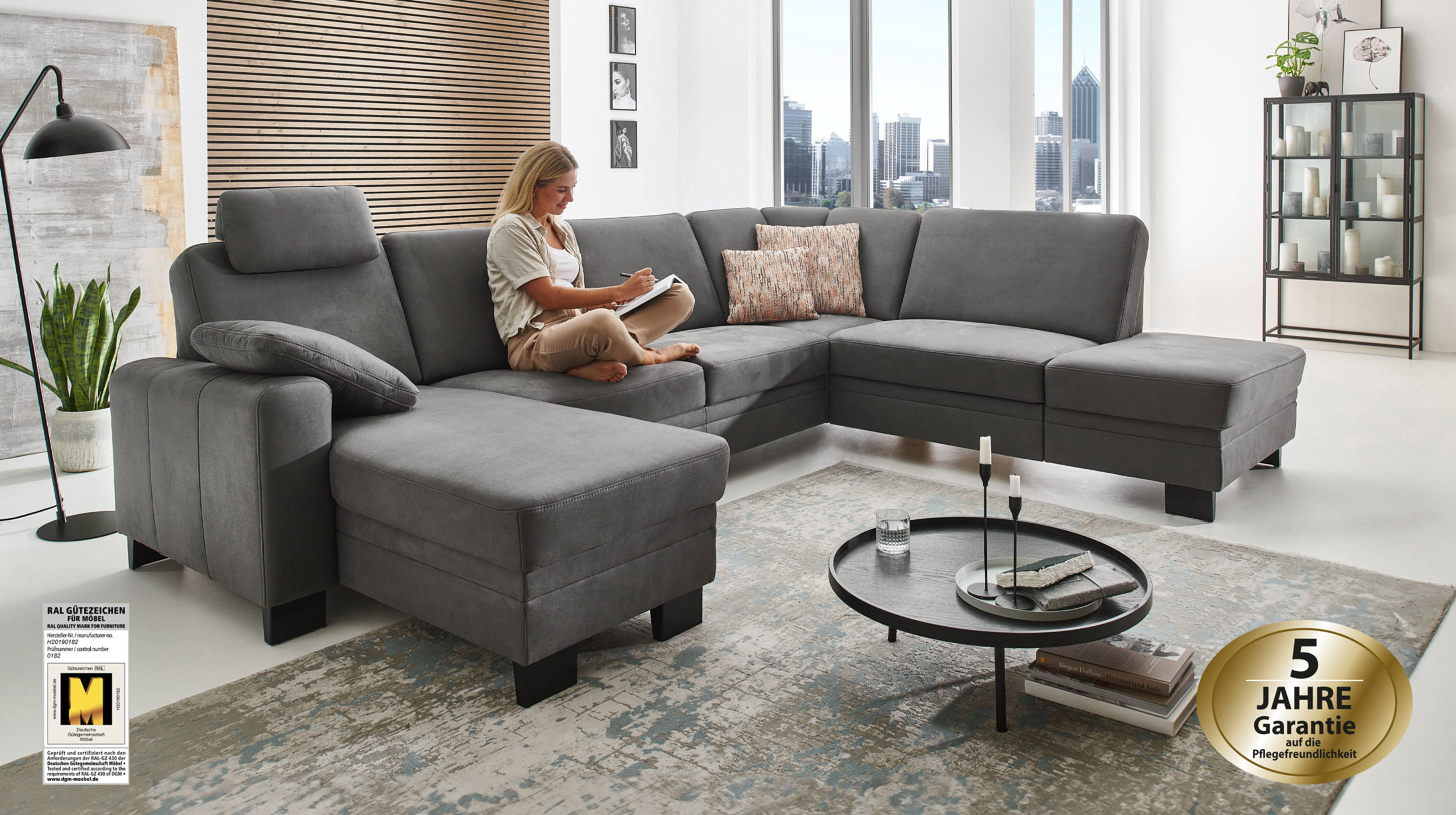 Couchliebe® Wohnlandschaft planbar - anthrazit - Premium Version - CINCINATTI