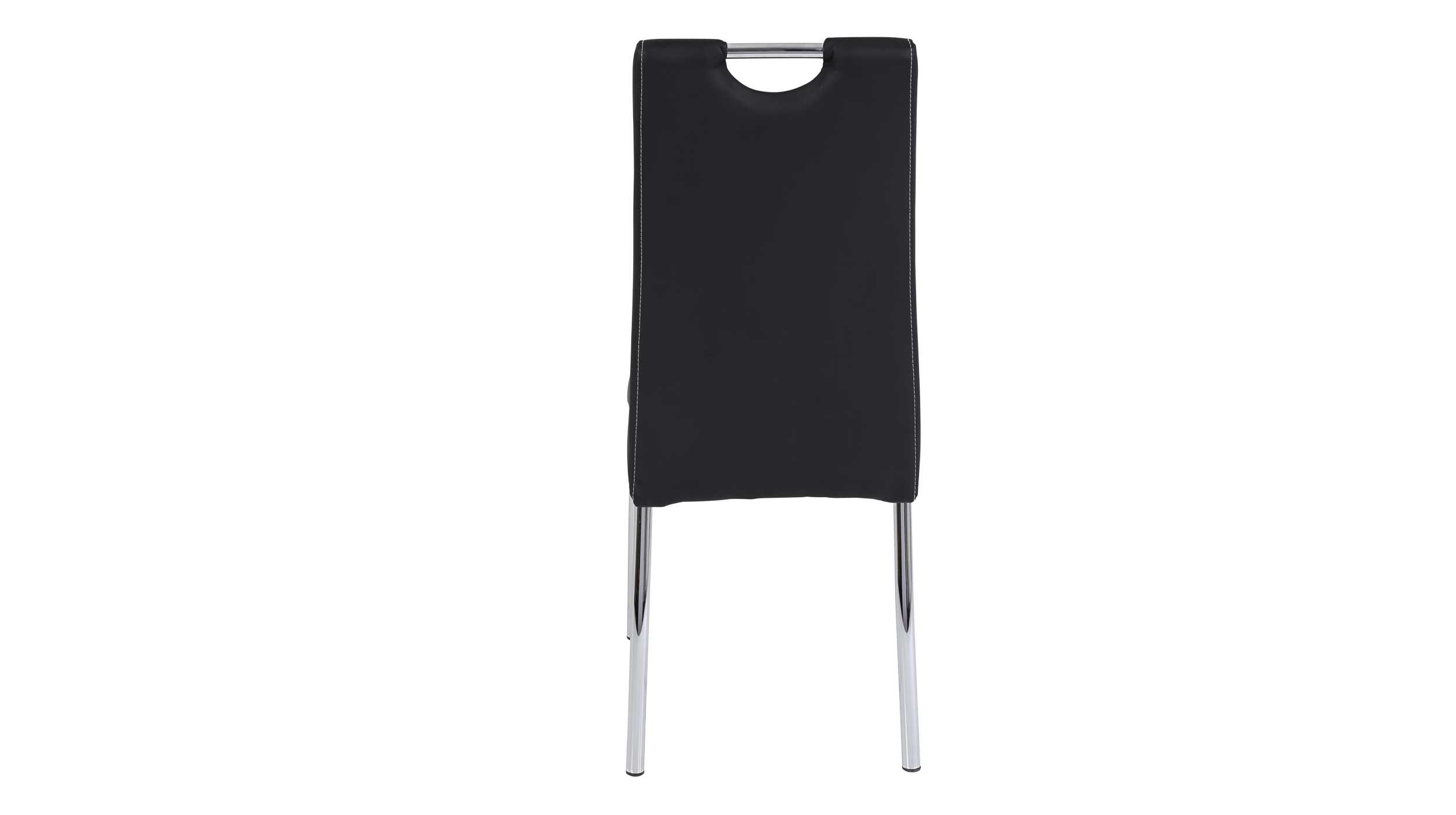 Polsterstuhl schwarz Metallgestell - Lederlook - SUSI