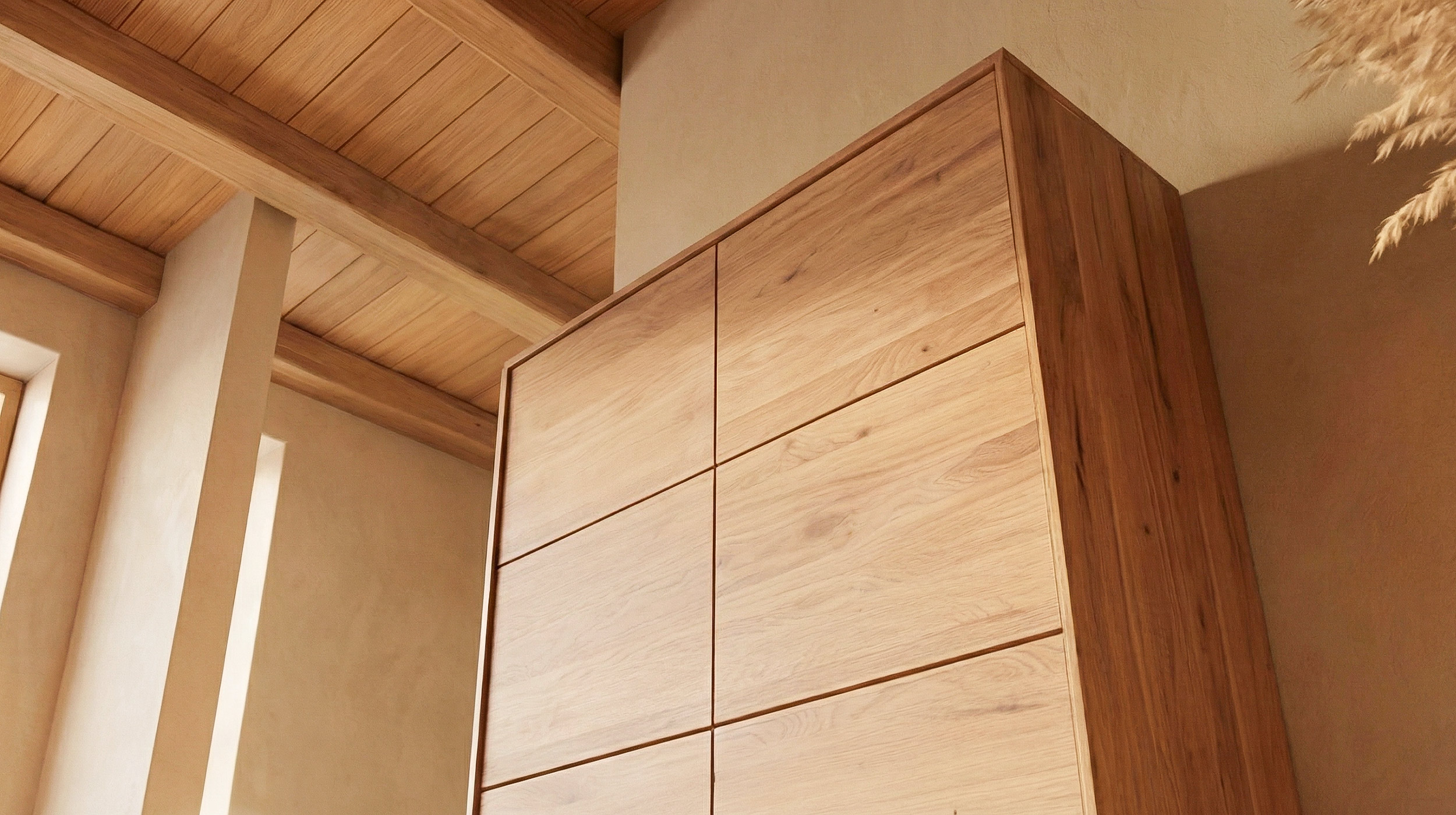 Highboard mit Schublade Wildeiche massiv geölt 100 cm - SKOV