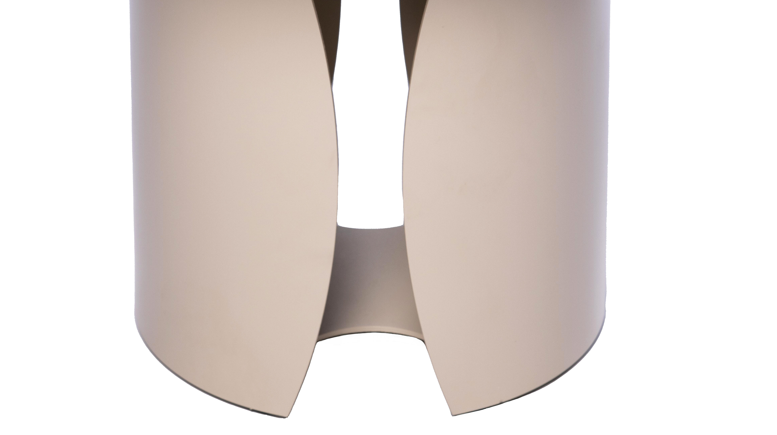 Couchtisch Marmoroptik weiß hochglanz - rund - 60 x 60 cm - KIRA