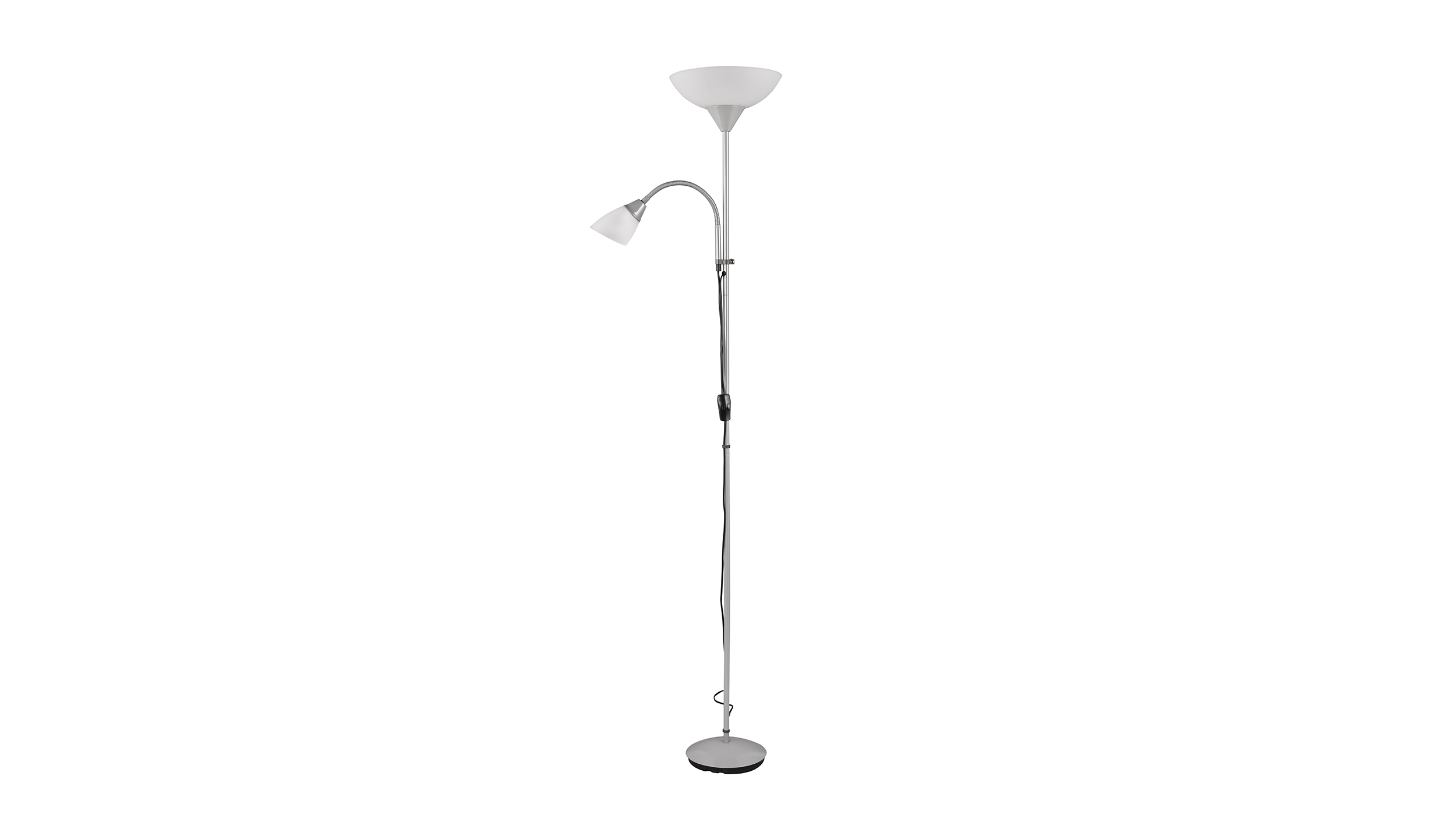 Stehlampe titanfarben ca. 180 cm mit Leselicht - ERZWO