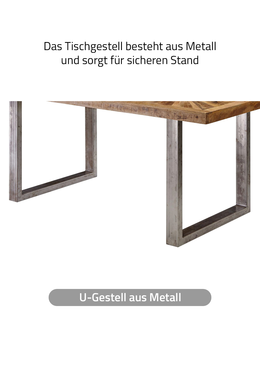 Esstisch massives Mango-Holz lackiert 180 x 90 cm - MARETH