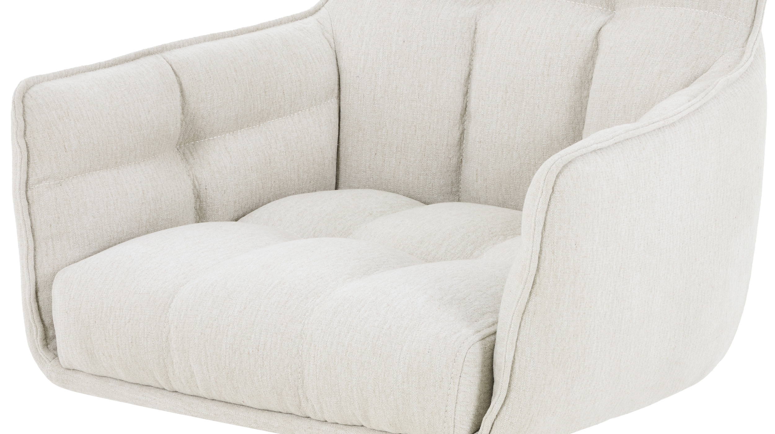 Polsterstuhl drehbar beige - Webstoff - POMBA