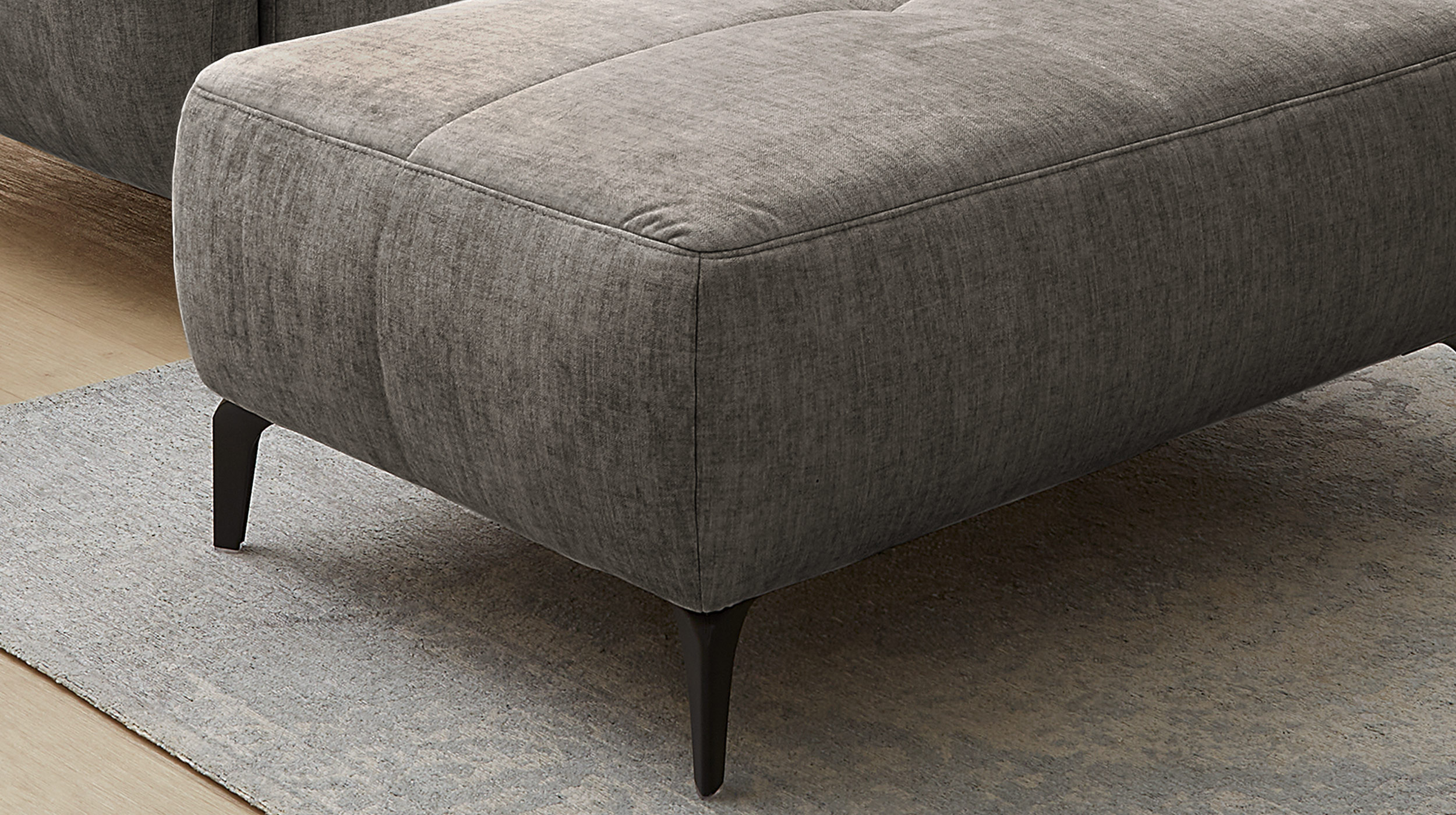 Hocker Sitzhocker 79 x 111 cm grau Veloursbezug - SALO