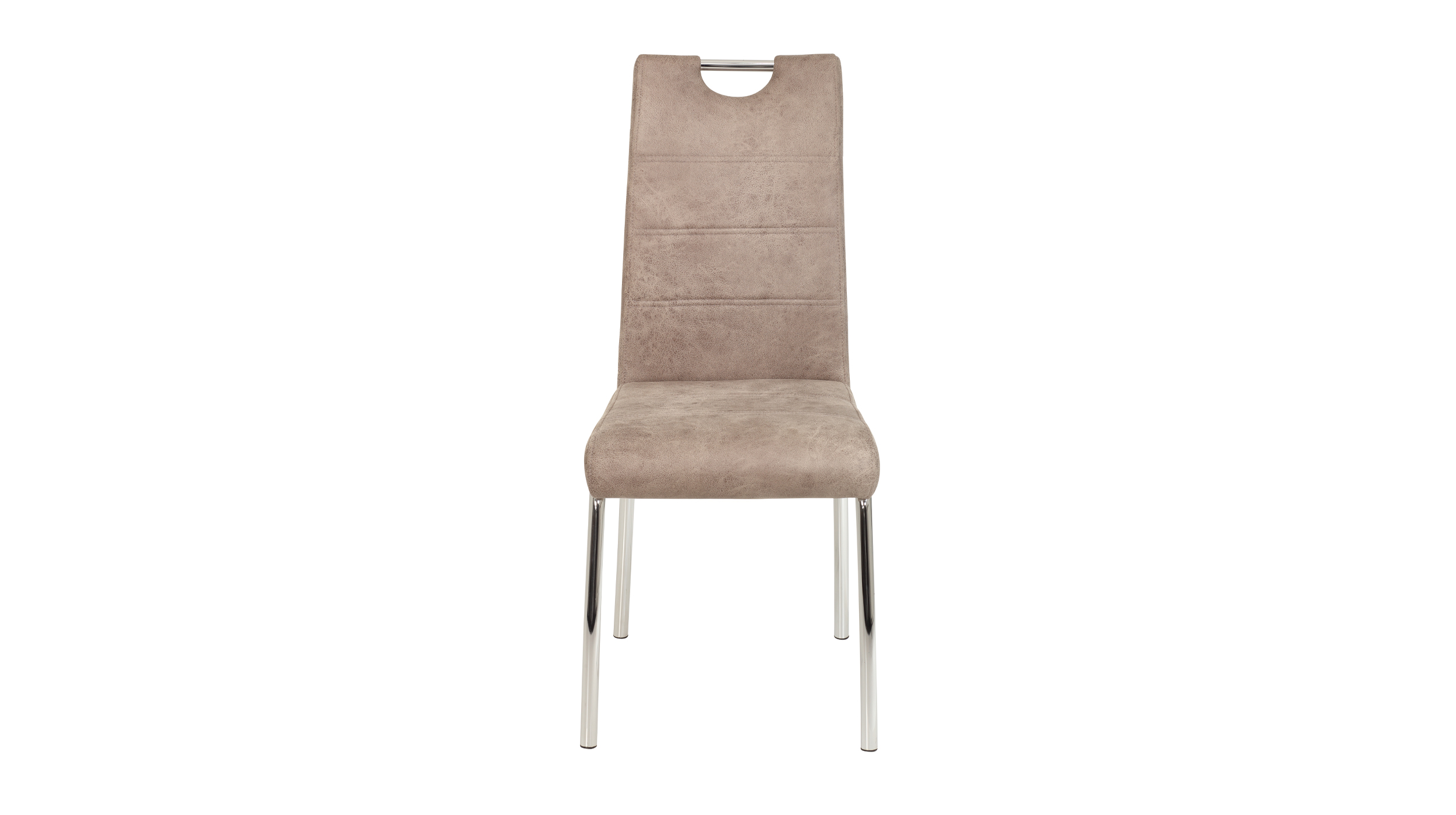 Polsterstuhl beige Metallgestell - Microfaser - SUSI