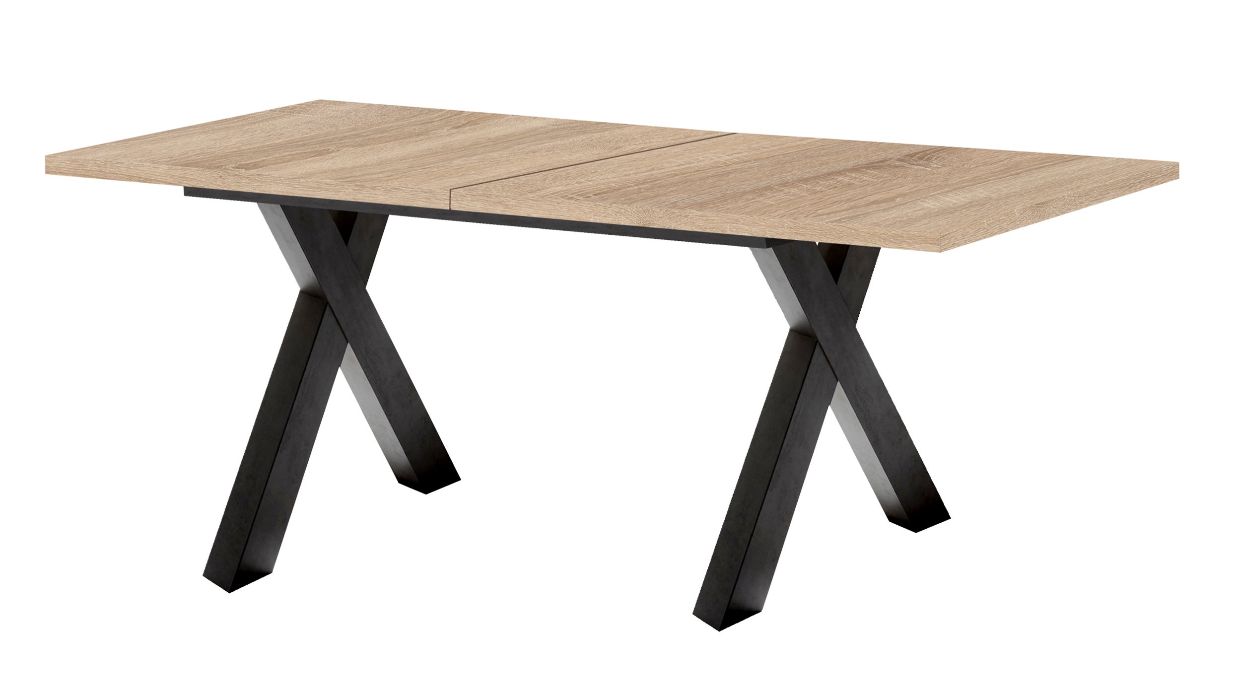 Esstisch 160 - 210 cm ausziehbar Sägerau Eiche - BIG SYSTEM