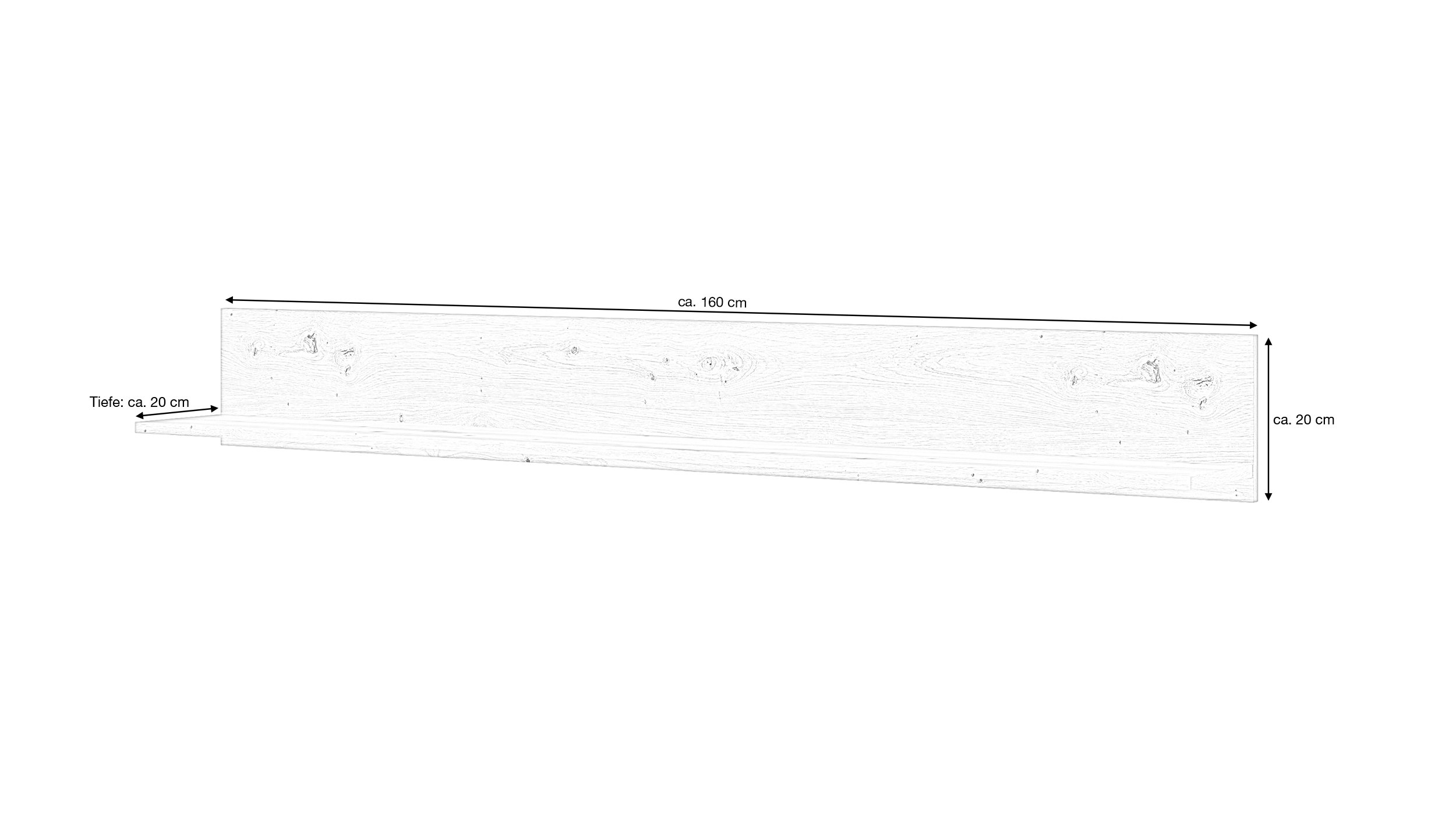 Wandboard Artisan Eiche 160 cm - LUCI