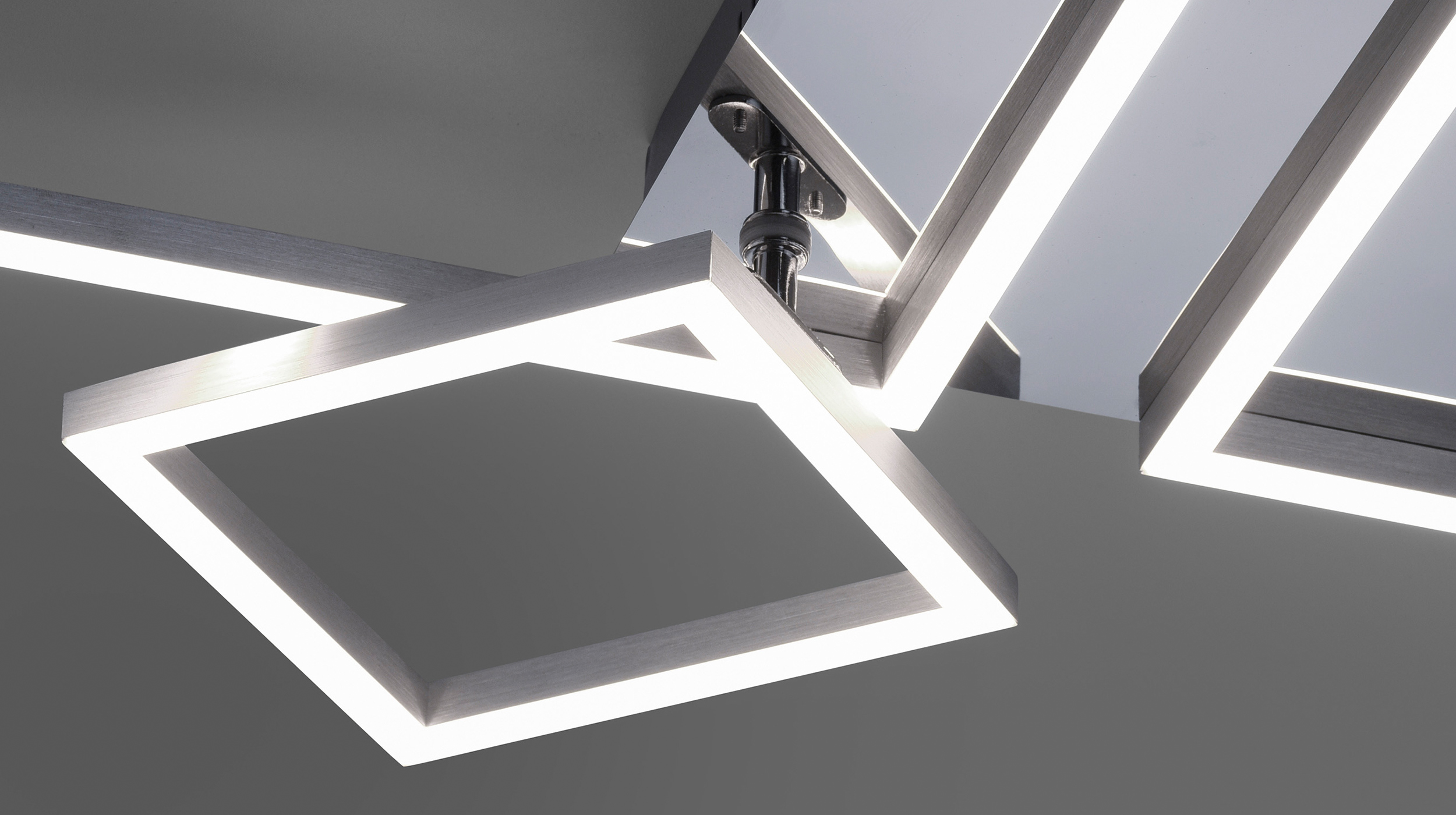 Deckenleuchte stahlfarben 65 x 8 cm 4 LED Paneele drehbar - IVEN