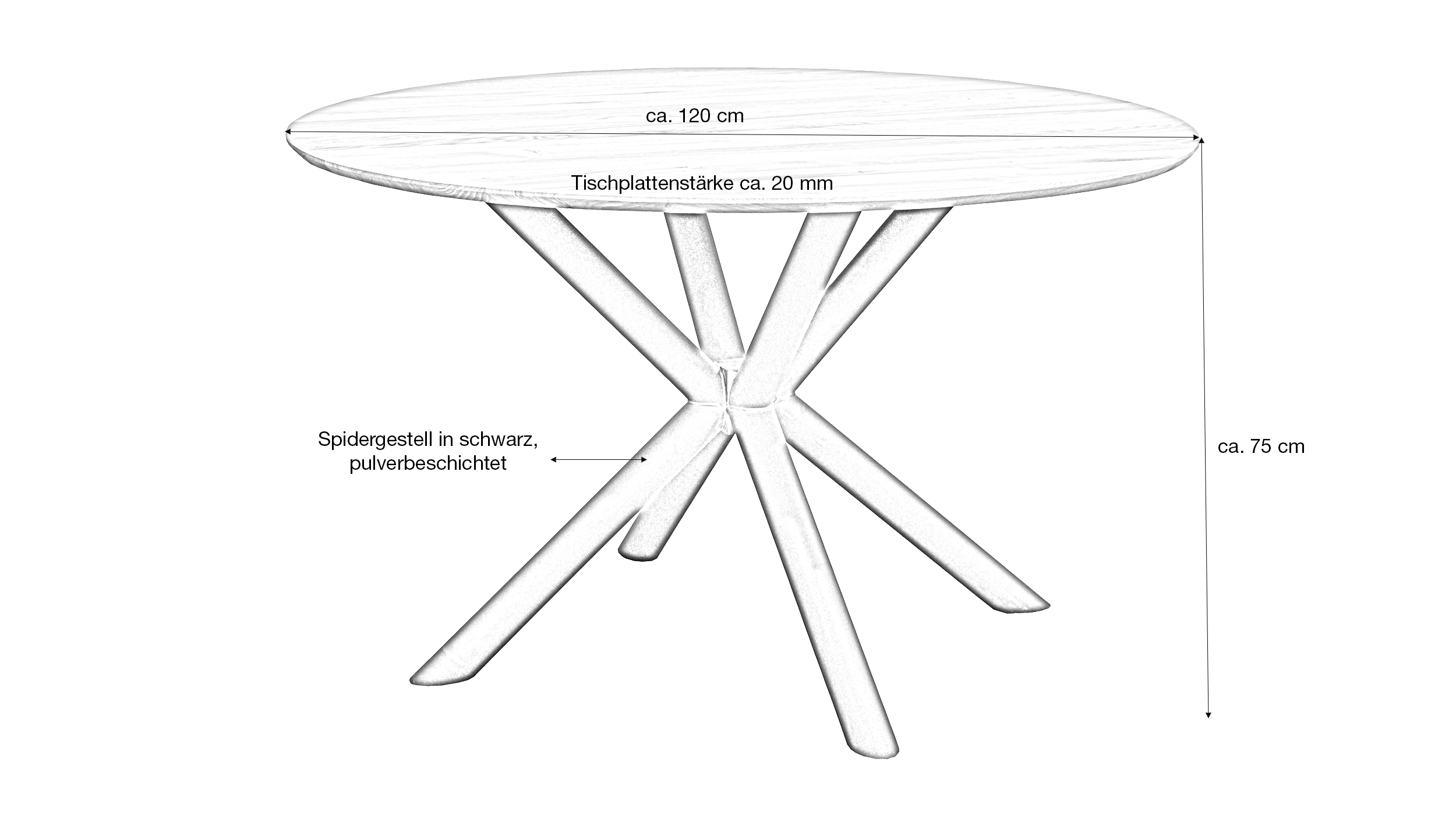 Esstisch Massivholztisch rund Eiche geölt 120 cm - LUND