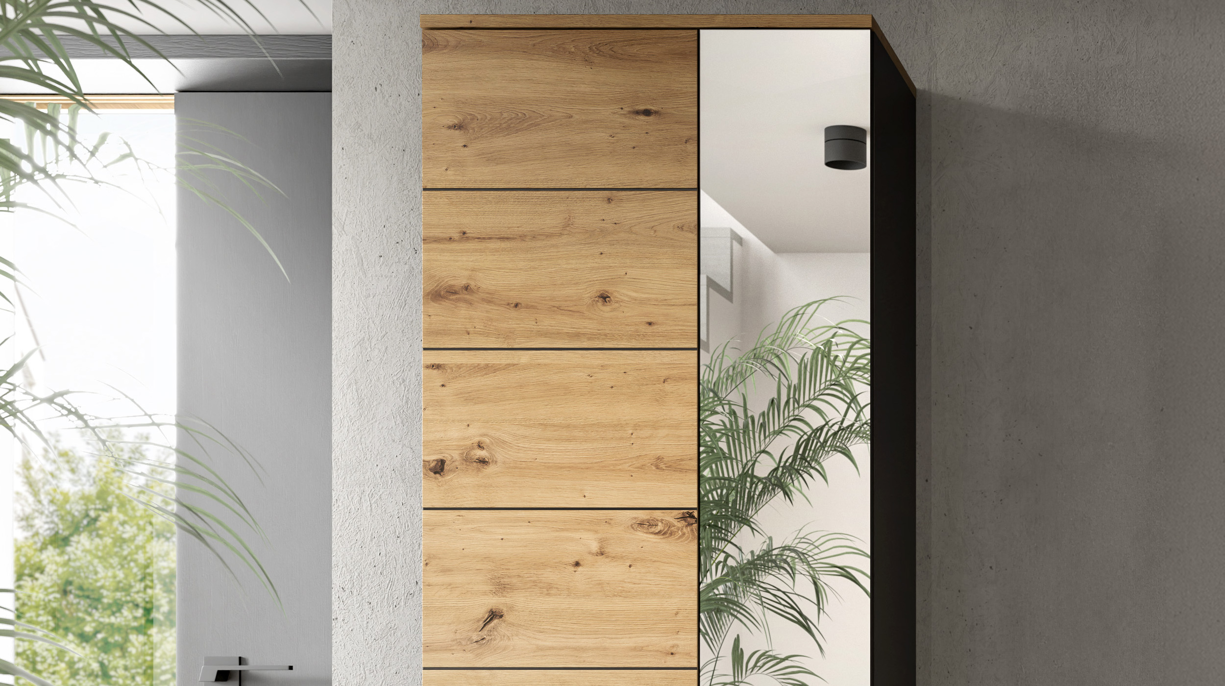Garderobenschrank anthrazit Artisan Eiche 190 cm - CANU