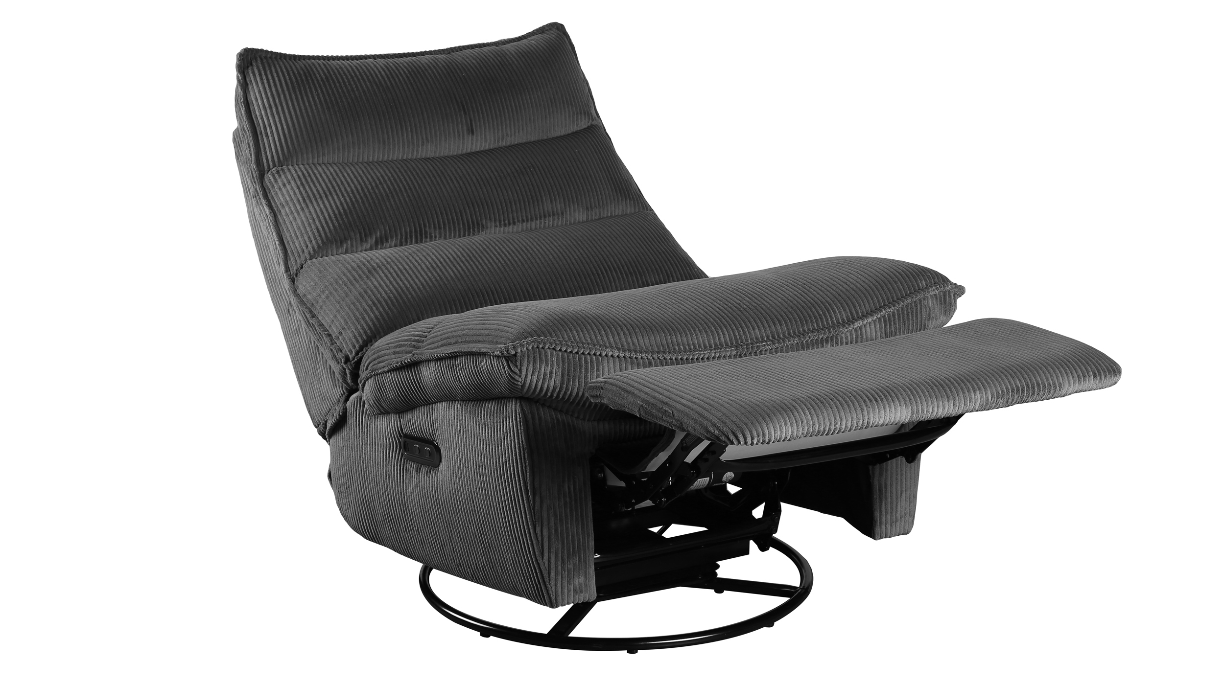 Fernsehsessel Cord grau mit Motor und Relaxfunktion - ELROY