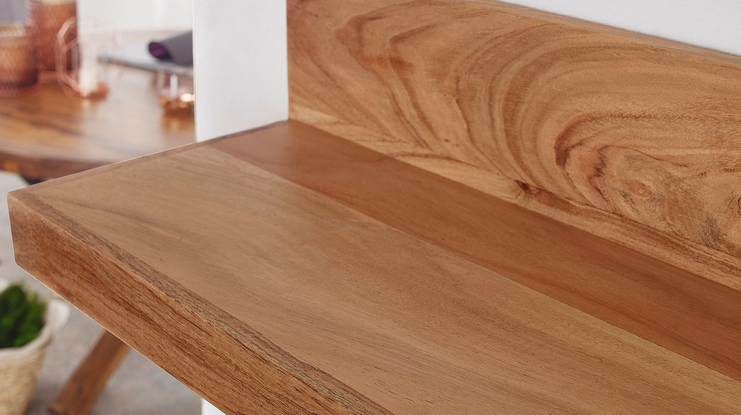 Wandboard Akazie massiv lackiert - 80 cm - METTE