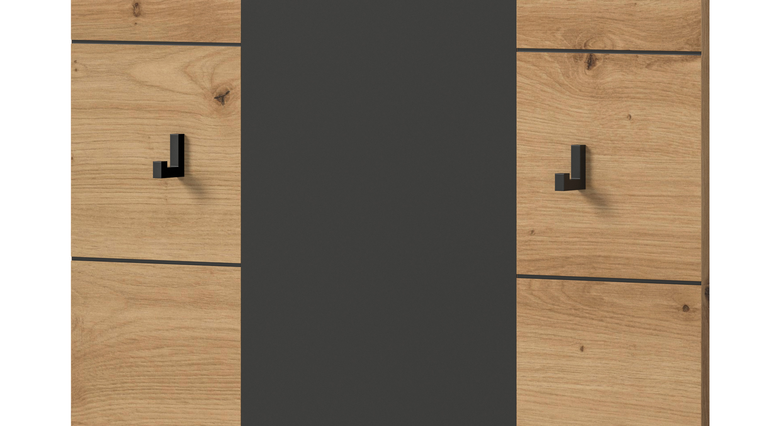 Wandgarderobe Paneel anthrazit Artisan Eiche 80 cm - CANU