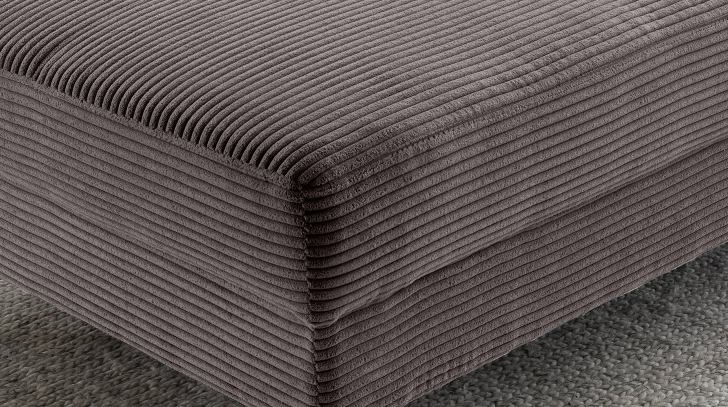 Hocker Sitzhocker 140 x 75 cm Cord dunkelgrau - SUMMER