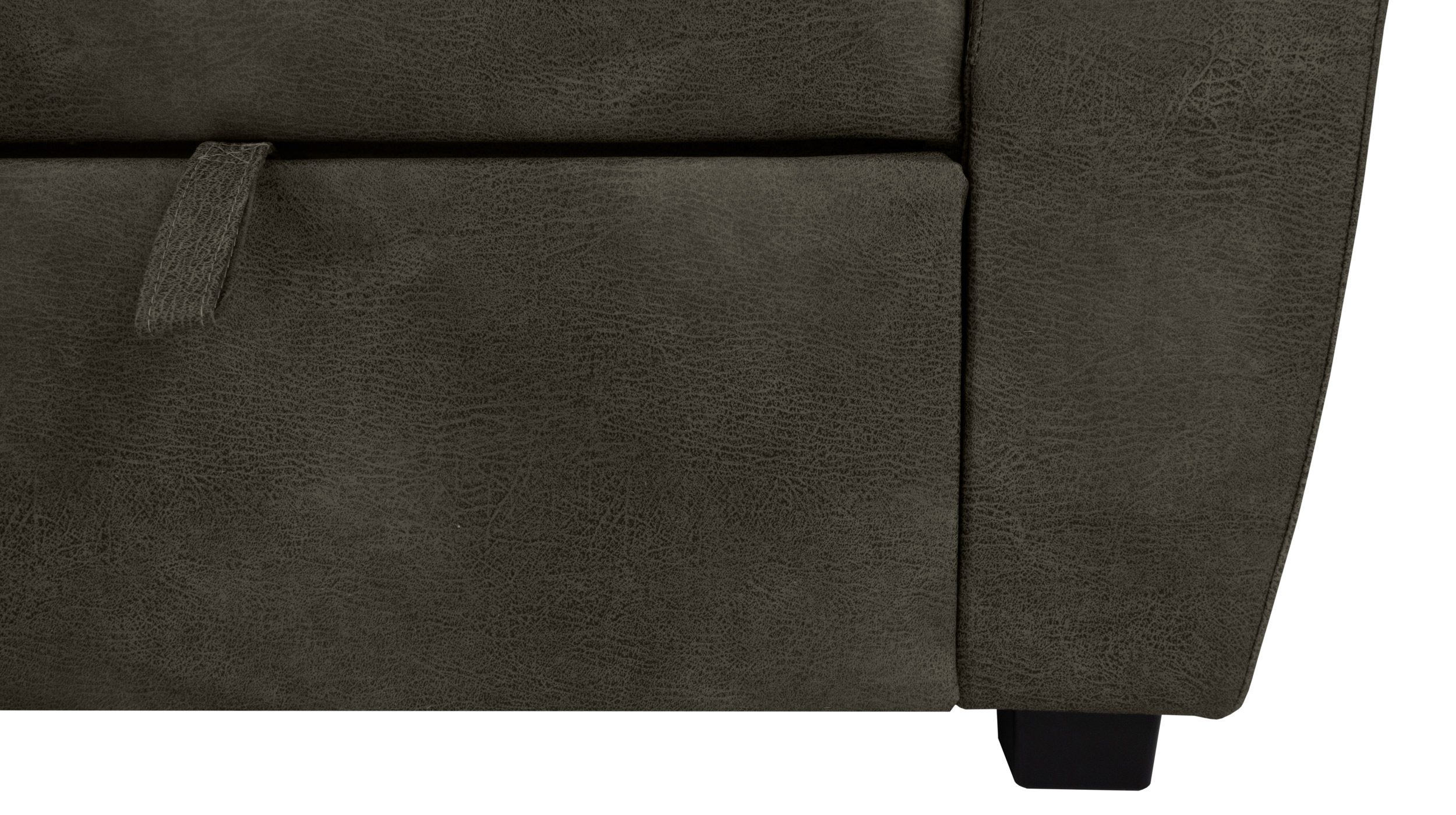 Ecksofa mit Schlaffunktion braun Bettkasten 260 cm - LASSE