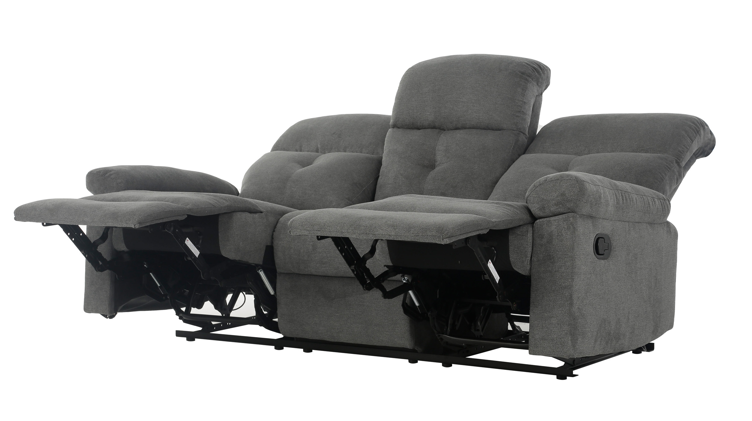 Einzelsofa Microfaser grau 189 cm - Relaxfunktion - RIVERA