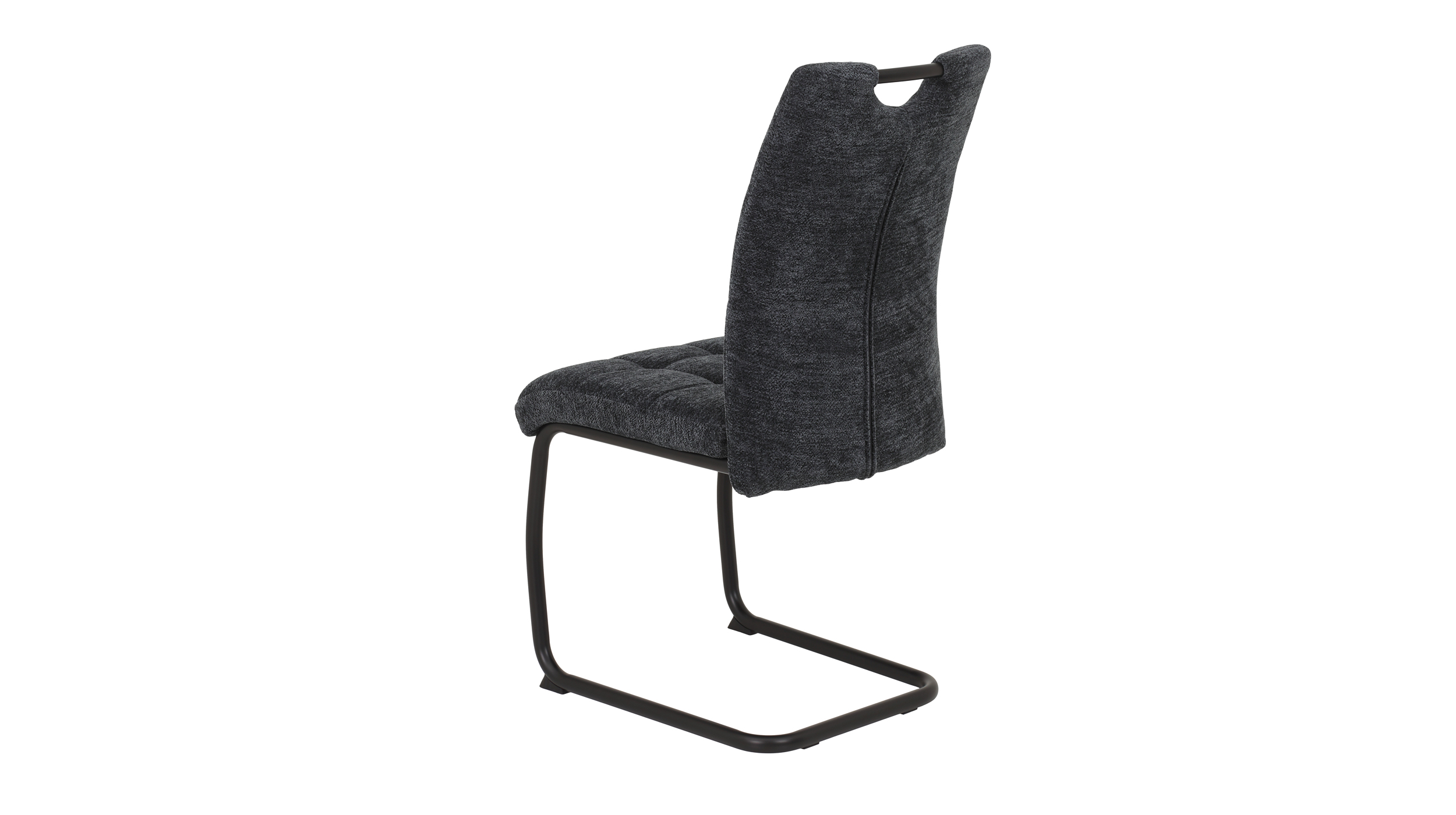 Schwingstuhl anthrazit - Webstoff in Teddy-Optik - KARLA