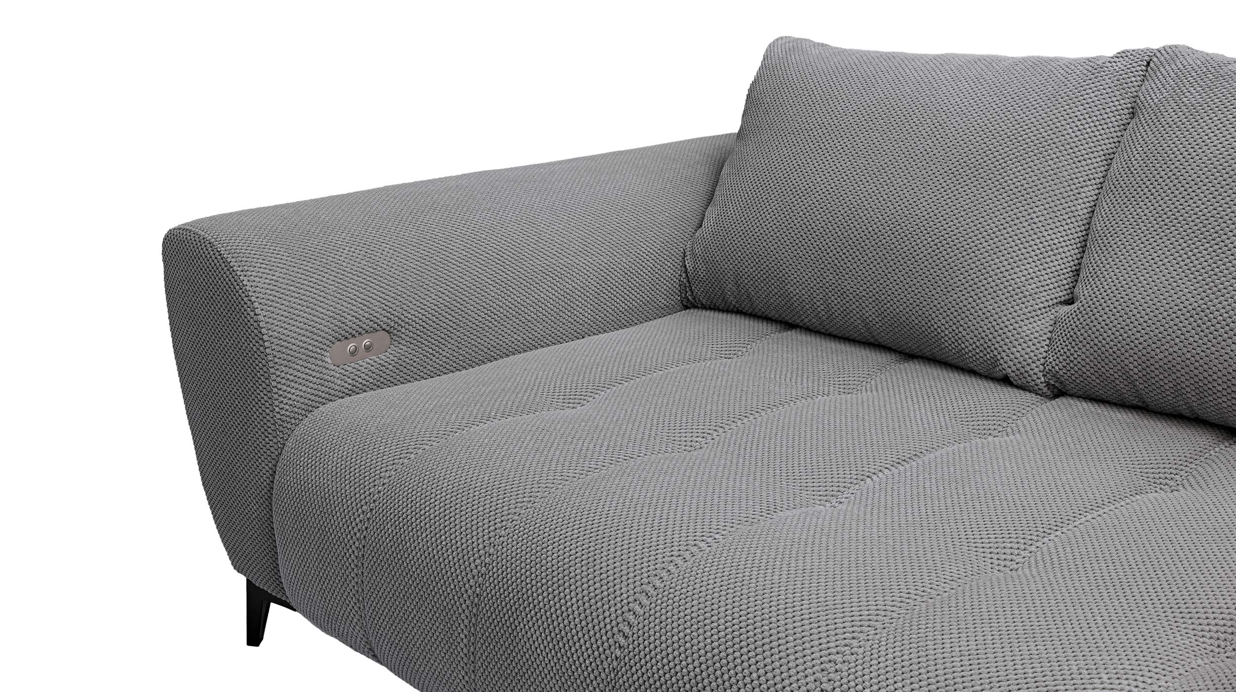 Ecksofa grau ausziehbar - Sitztiefenverstellung 287 cm - GARAY