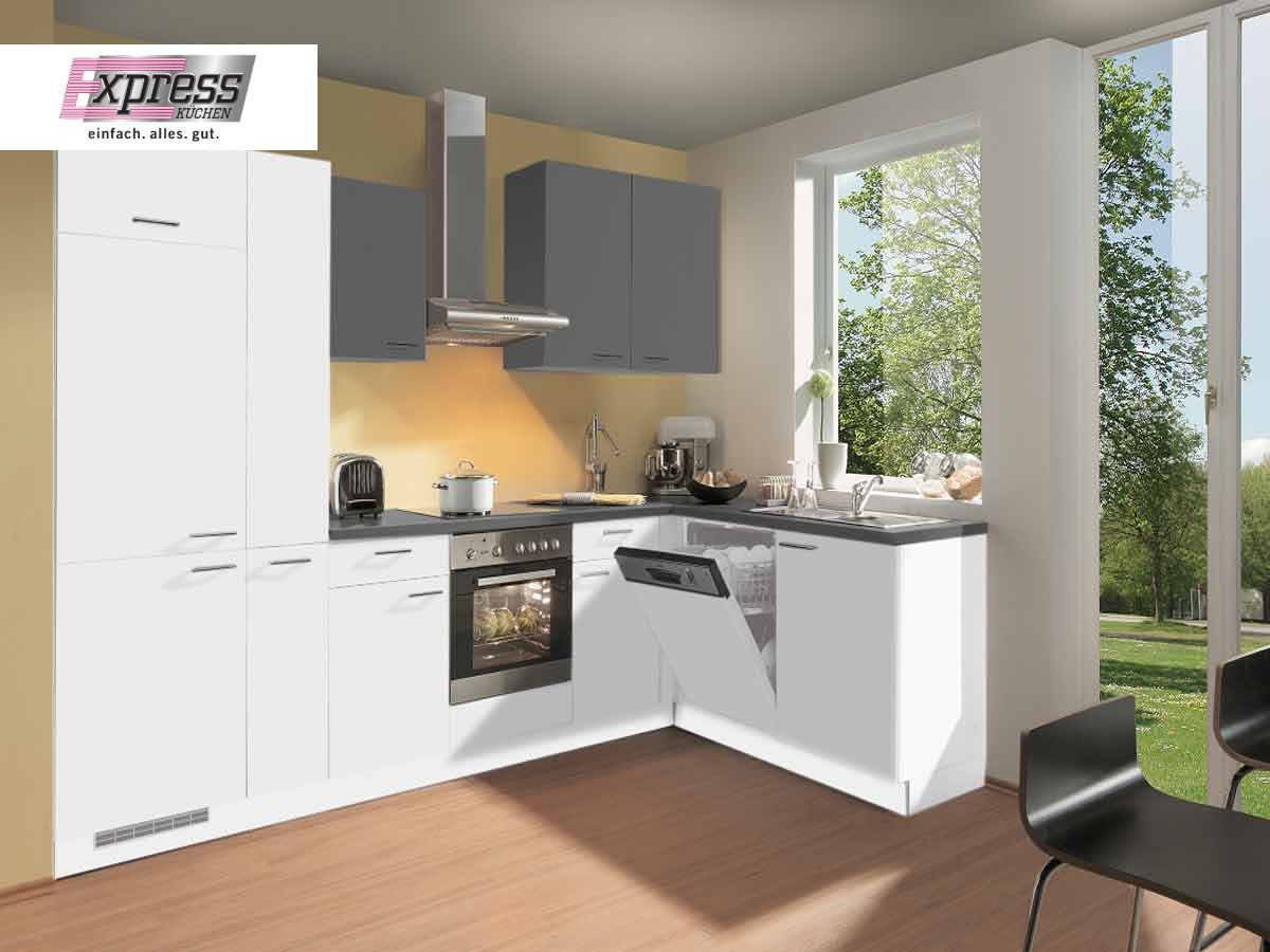 Eckküche 310 x 175 cm - mit Geräten - Küchenfronten matt - WIN