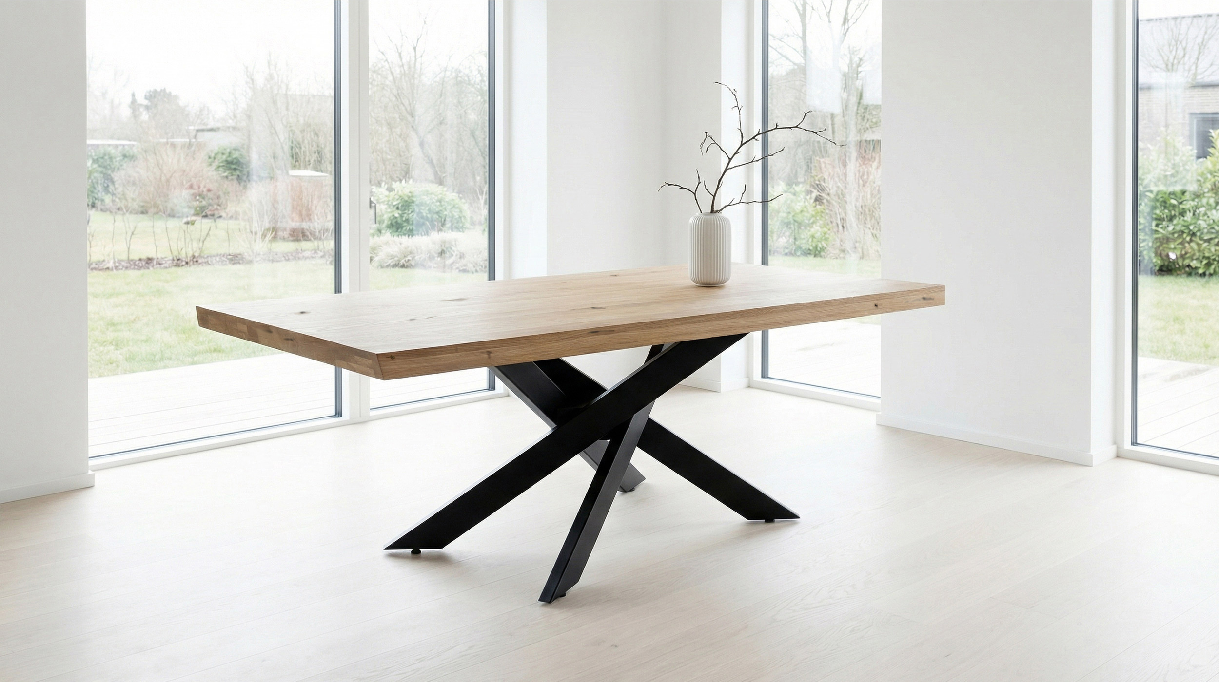 Esstisch Massivholztisch 180 x 100 cm Wildeiche geölt - AHUS