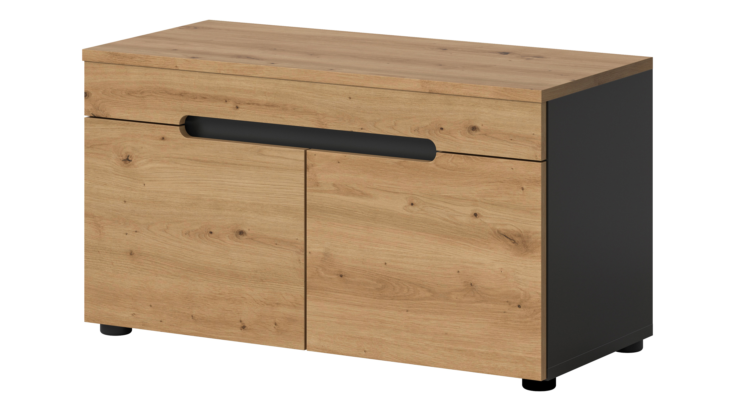 Garderobenbank anthrazit Artisan Eiche 80 cm - CANU