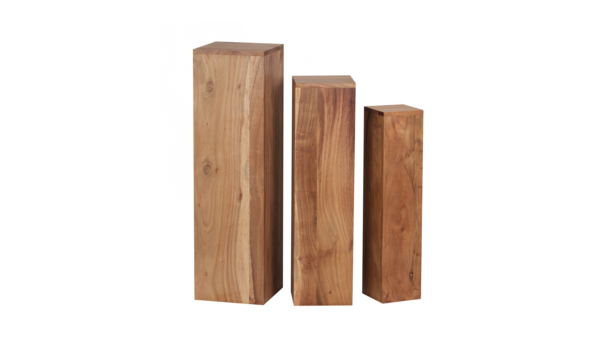 Beistelltisch 3er-Set Akazie Massivholz lackiert - 25 x 25 cm - SOFIE