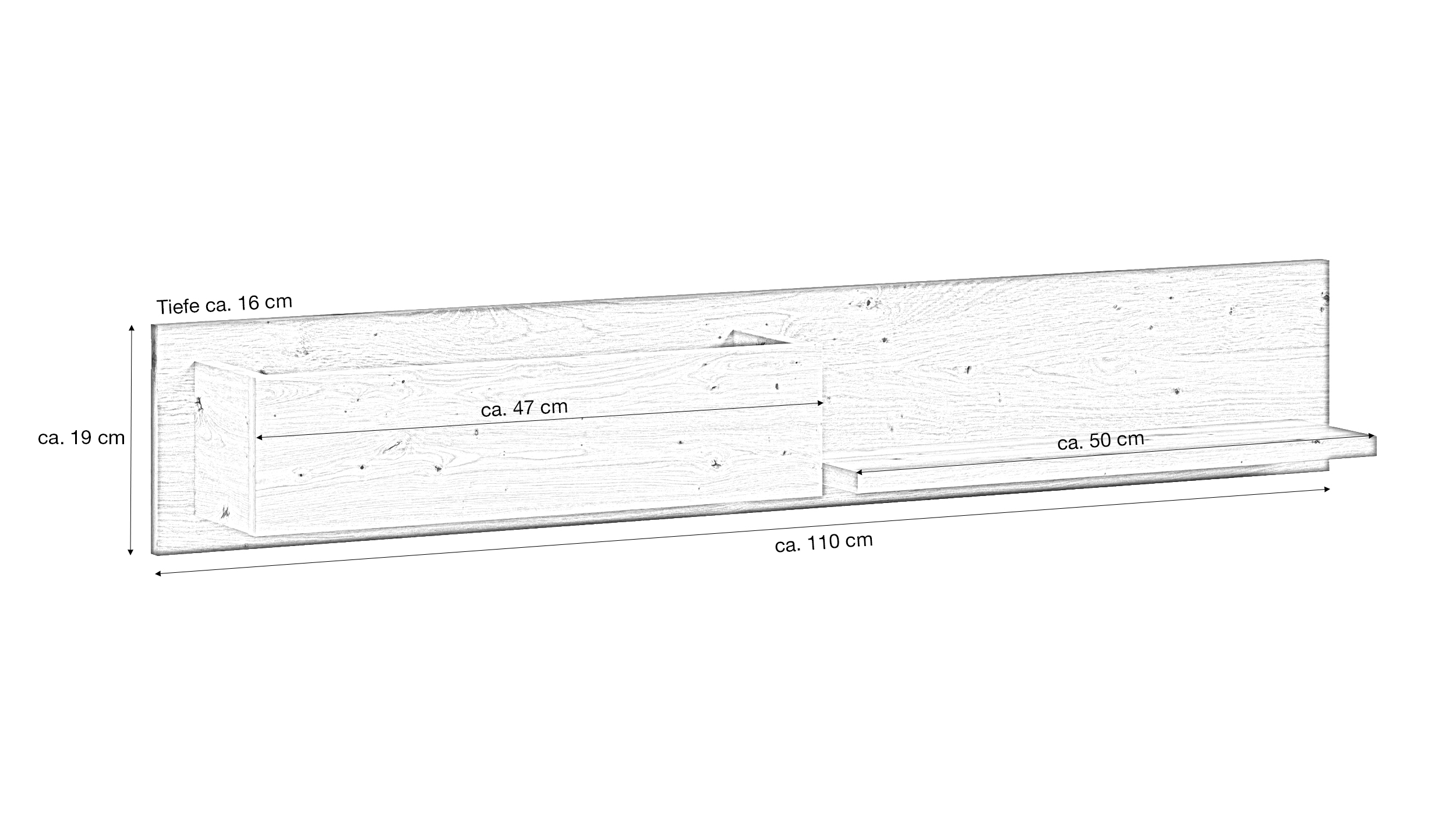 Wandboard Artisan Eiche - 110 cm - DRIVE