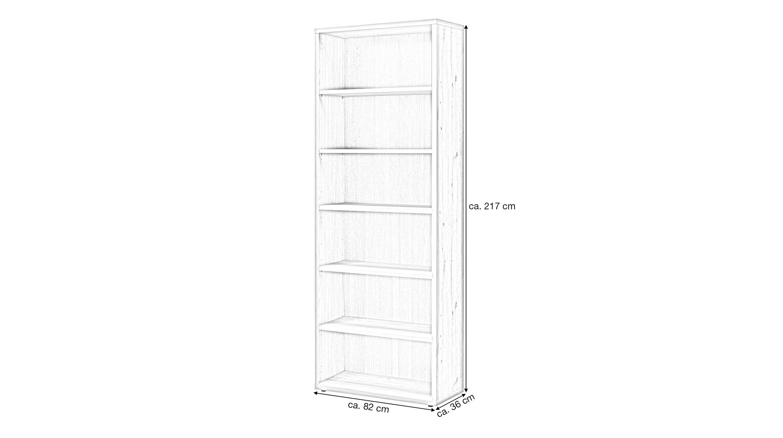 Bücherregal Büroregal Artisan Eiche 82 x 217 cm - DISEGNO