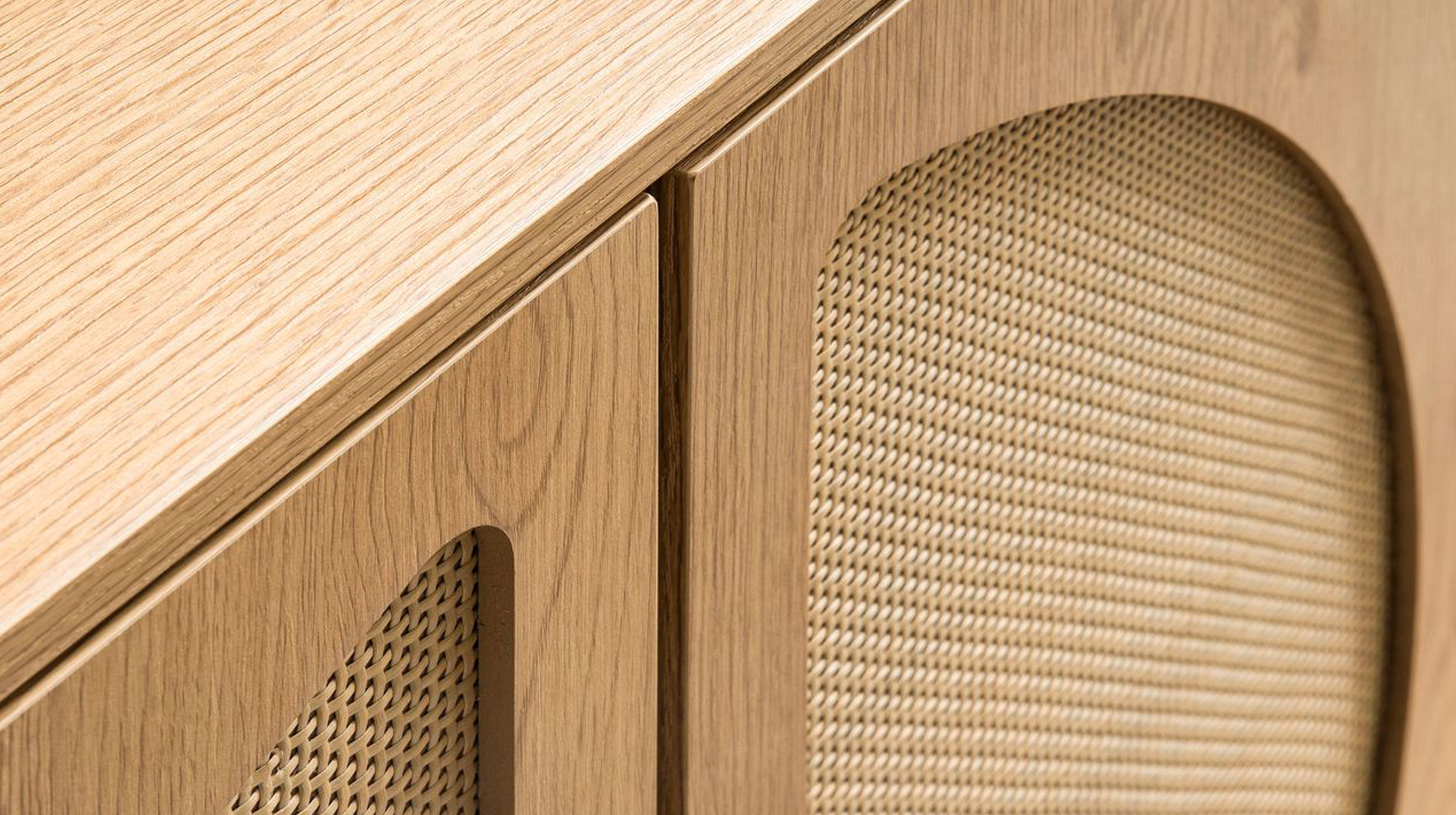 Kommode Eiche Holzdekor - Polyrattan 80 cm x 39 cm - RATVAN