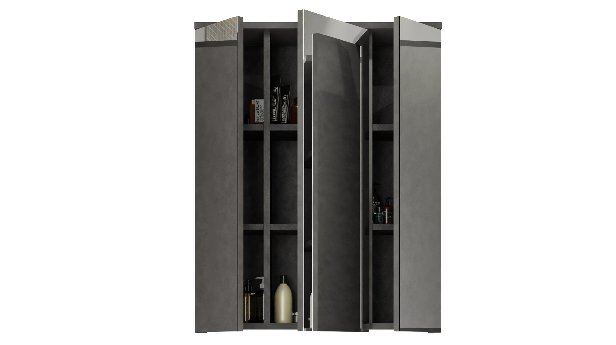Spiegelschrank mit 3 Spiegeltüren Rauchsilber 60 cm - BLAKE