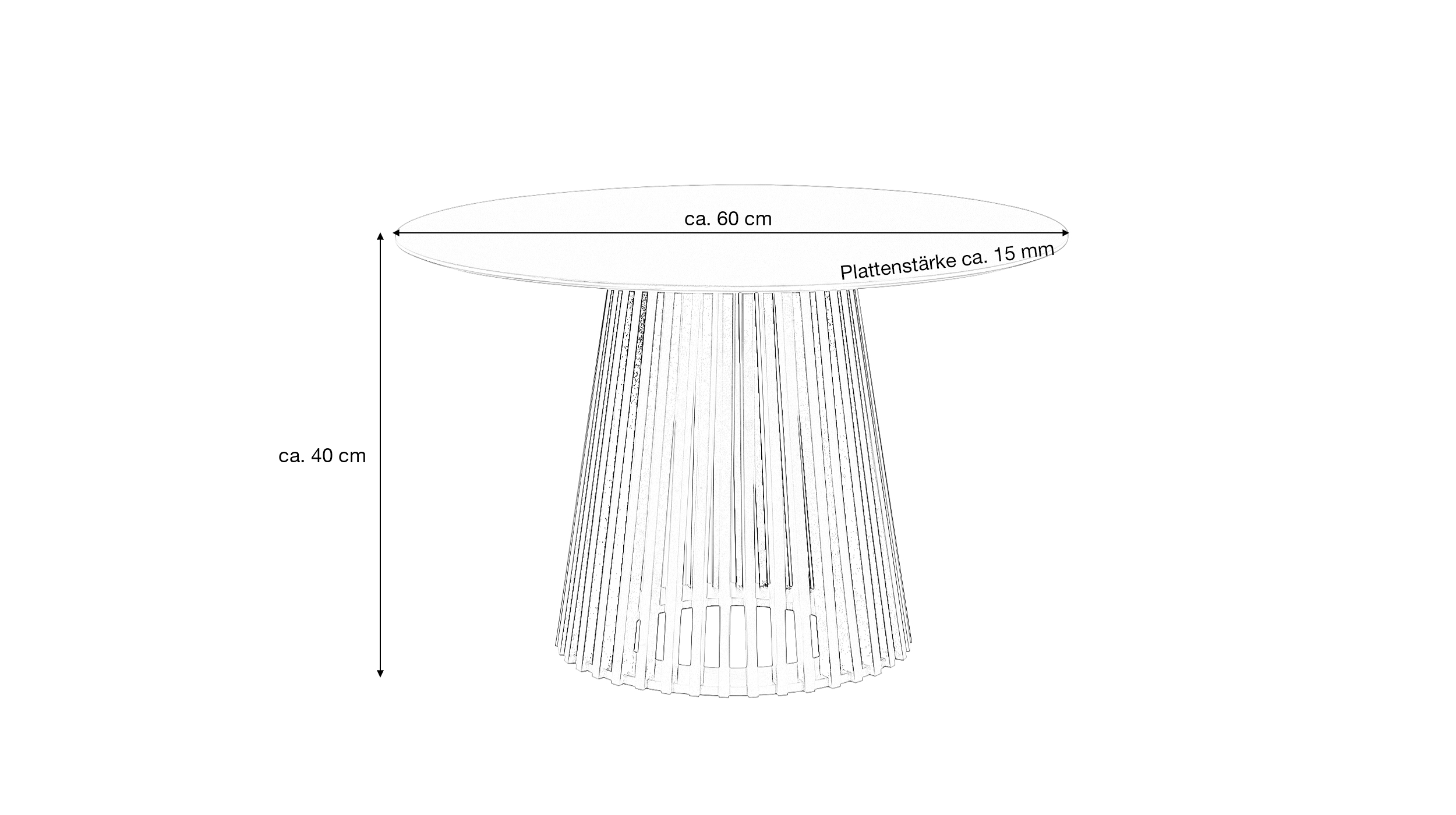 Couchtisch rund schwarz 60 x 60 cm Wohnzimmertisch - GARLE