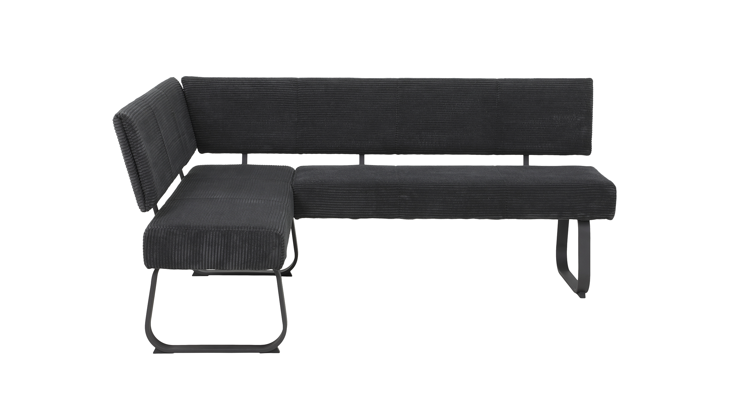 Eckbank Cord anthrazit 202 x 152 cm Bank - OLESSA
