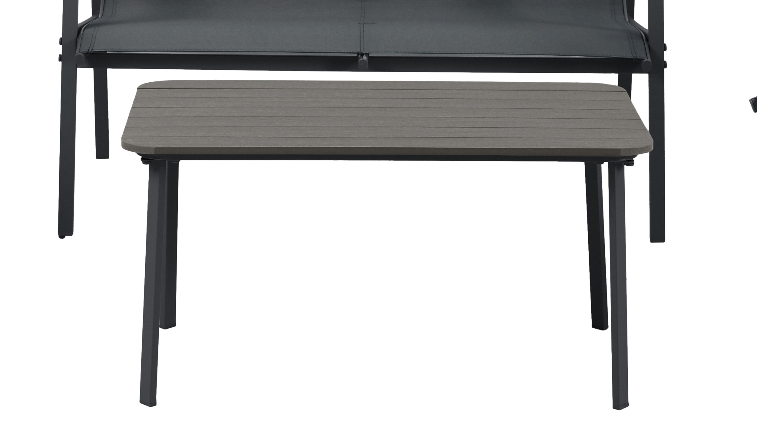 Gartenmöbel Set 4-teilig schwarz Gartentisch 85 x 44 cm - LENI